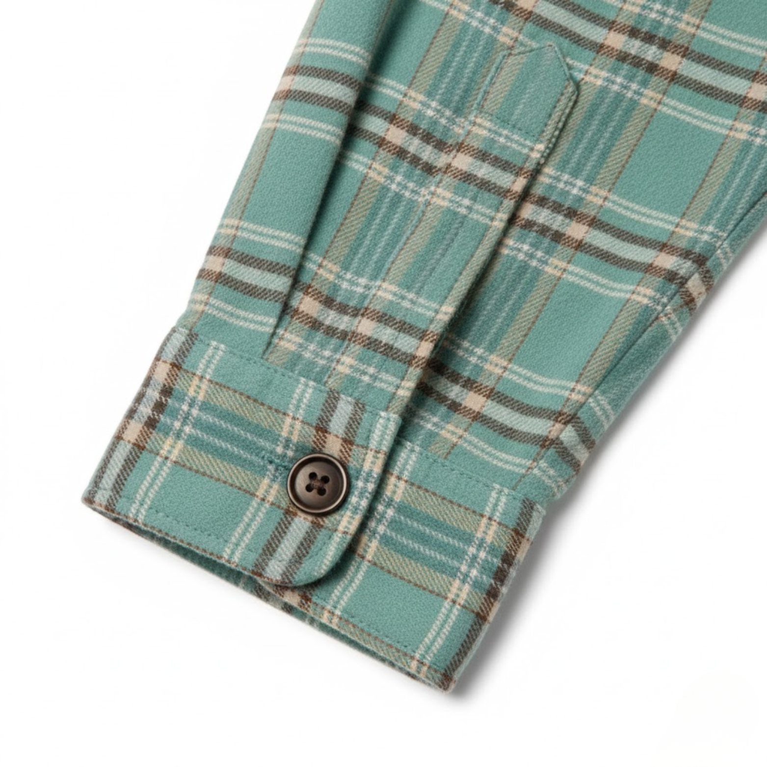 Chemise en flanelle de coton à carreaux pour homme coupe classique à manches longues