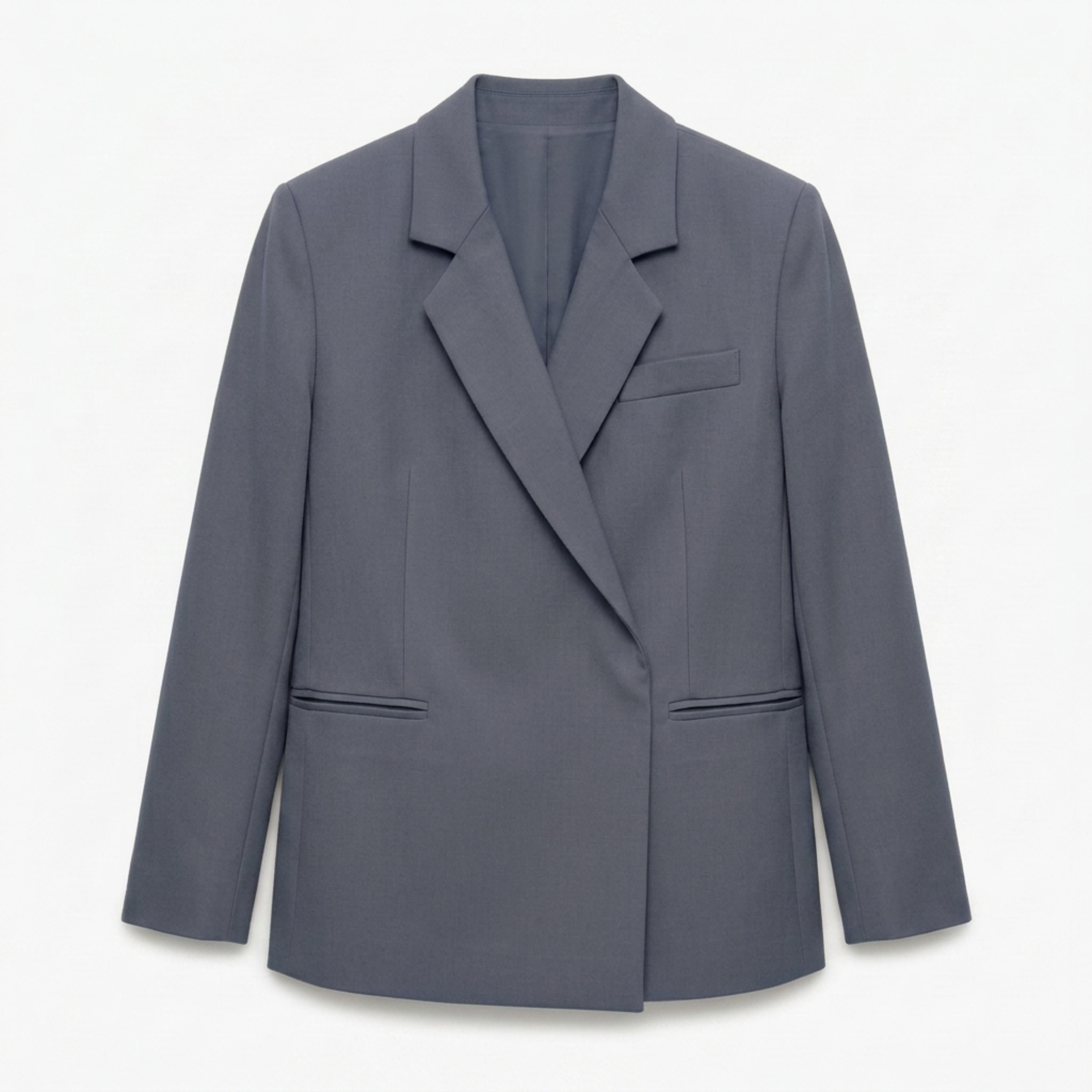 Blazer da donna in poliestere – Spacco laterale e fibbia nascosta, vestibilità ampia