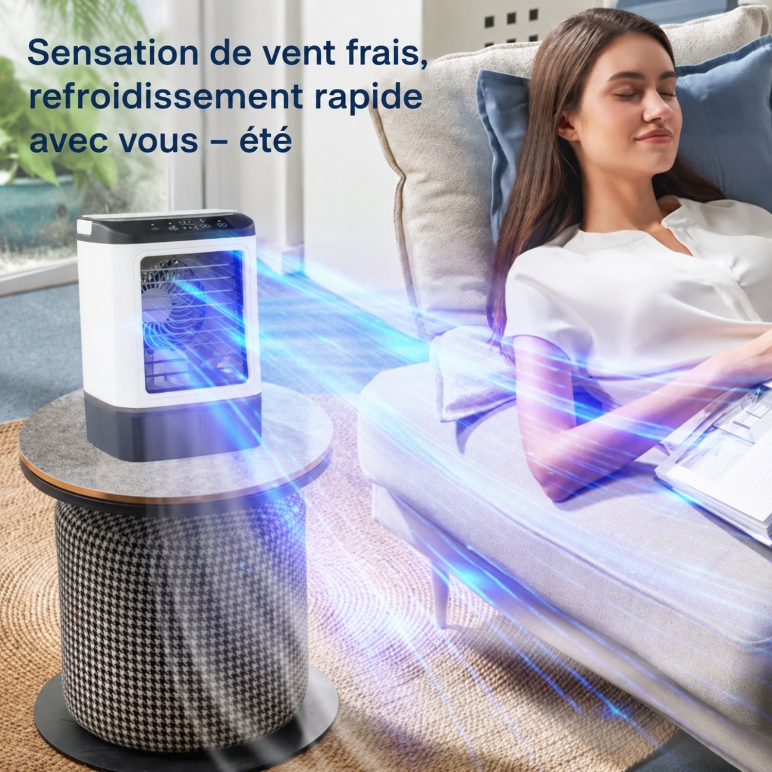 Ventilator compact USB cu umidificare și 3 viteze