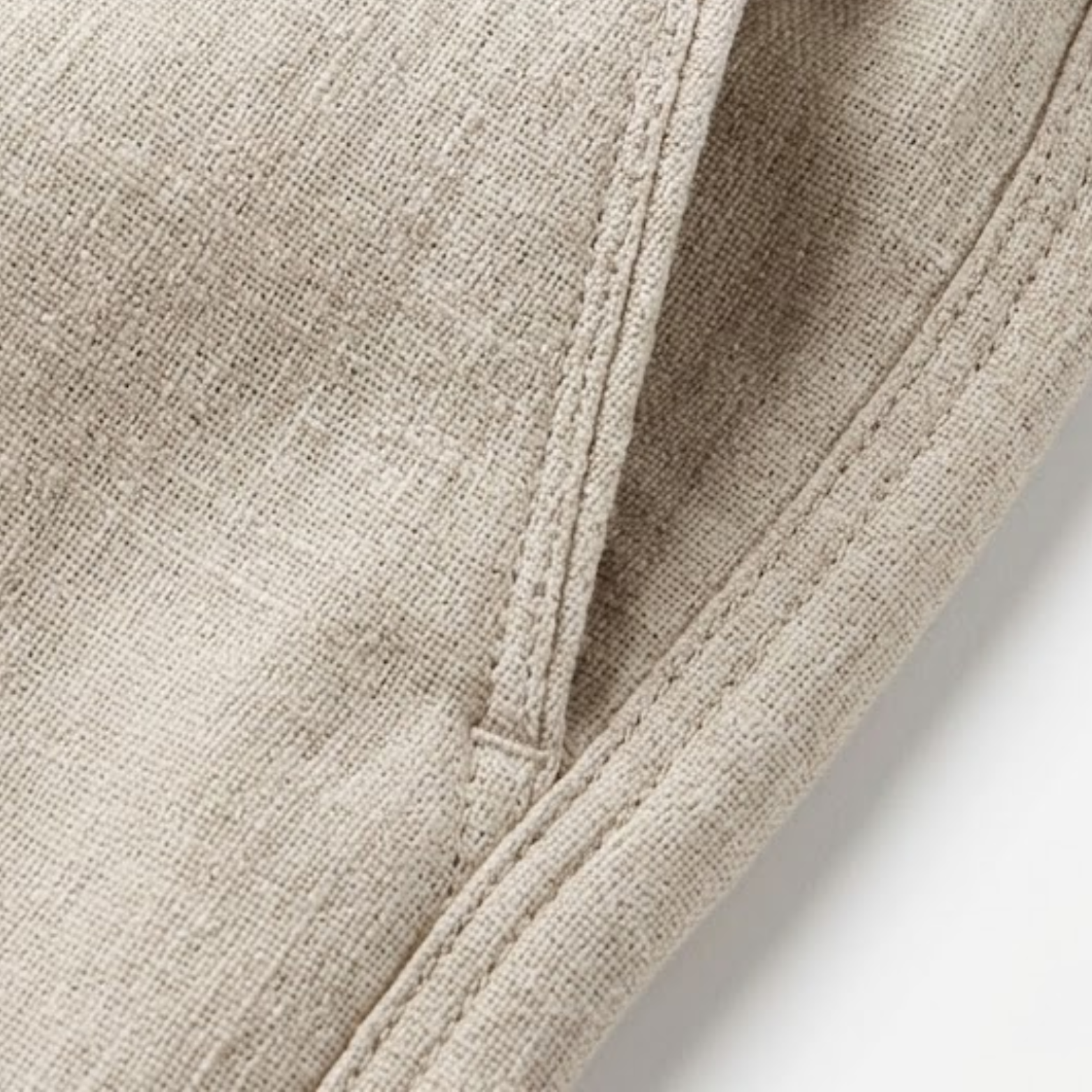 Pantalon Homme en Coton et Lin à Jambe Droite avec Taille Élastique et Cordon