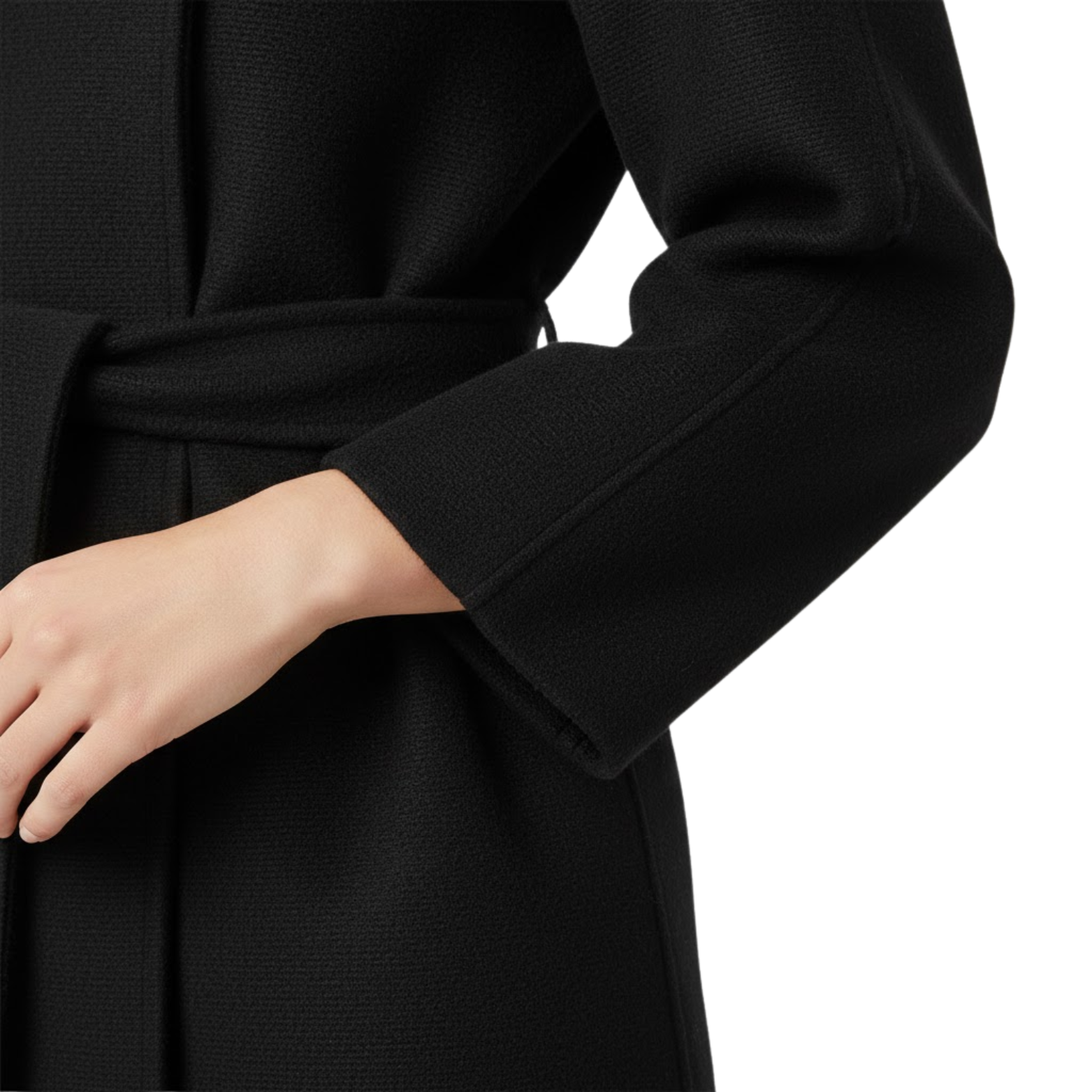 Manteau en fausse fourrure pour femme à col montant et ceinture veste chaude chic