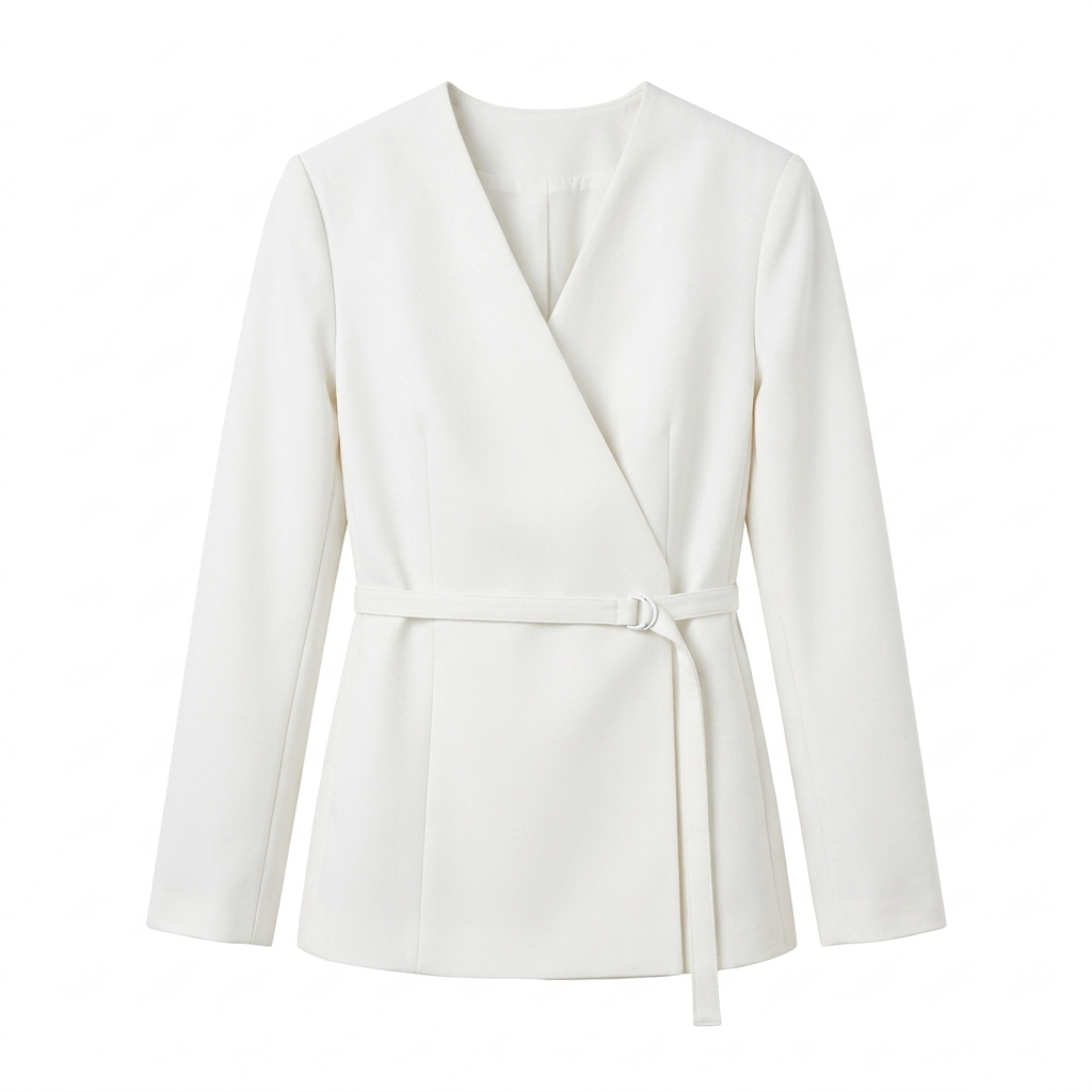 Blazer da donna in poliestere – Collo a V e cintura, taglio elegante e aderente