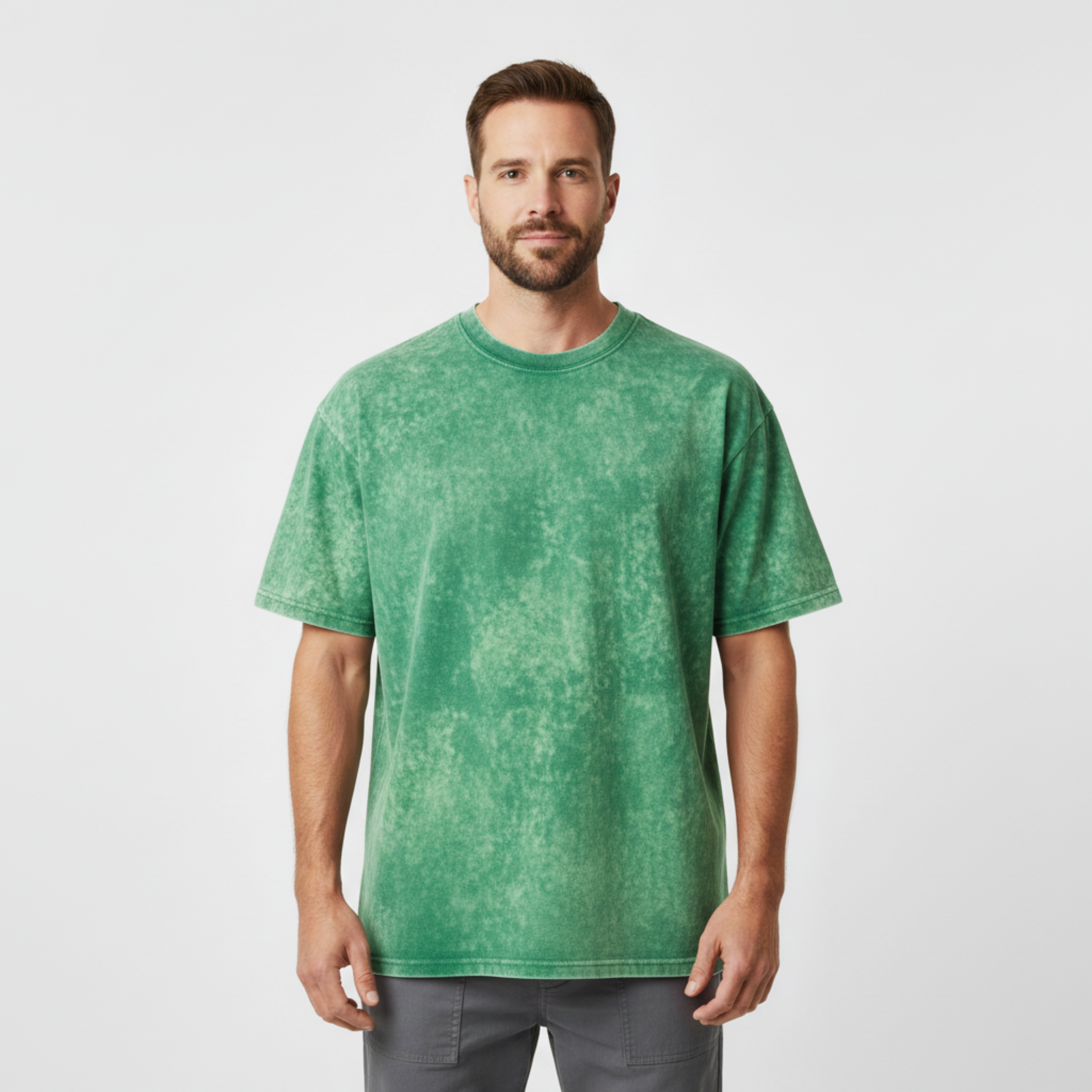 T-shirt Vintage délavé à l'acide en coton épais pour homme et femme coupe oversized