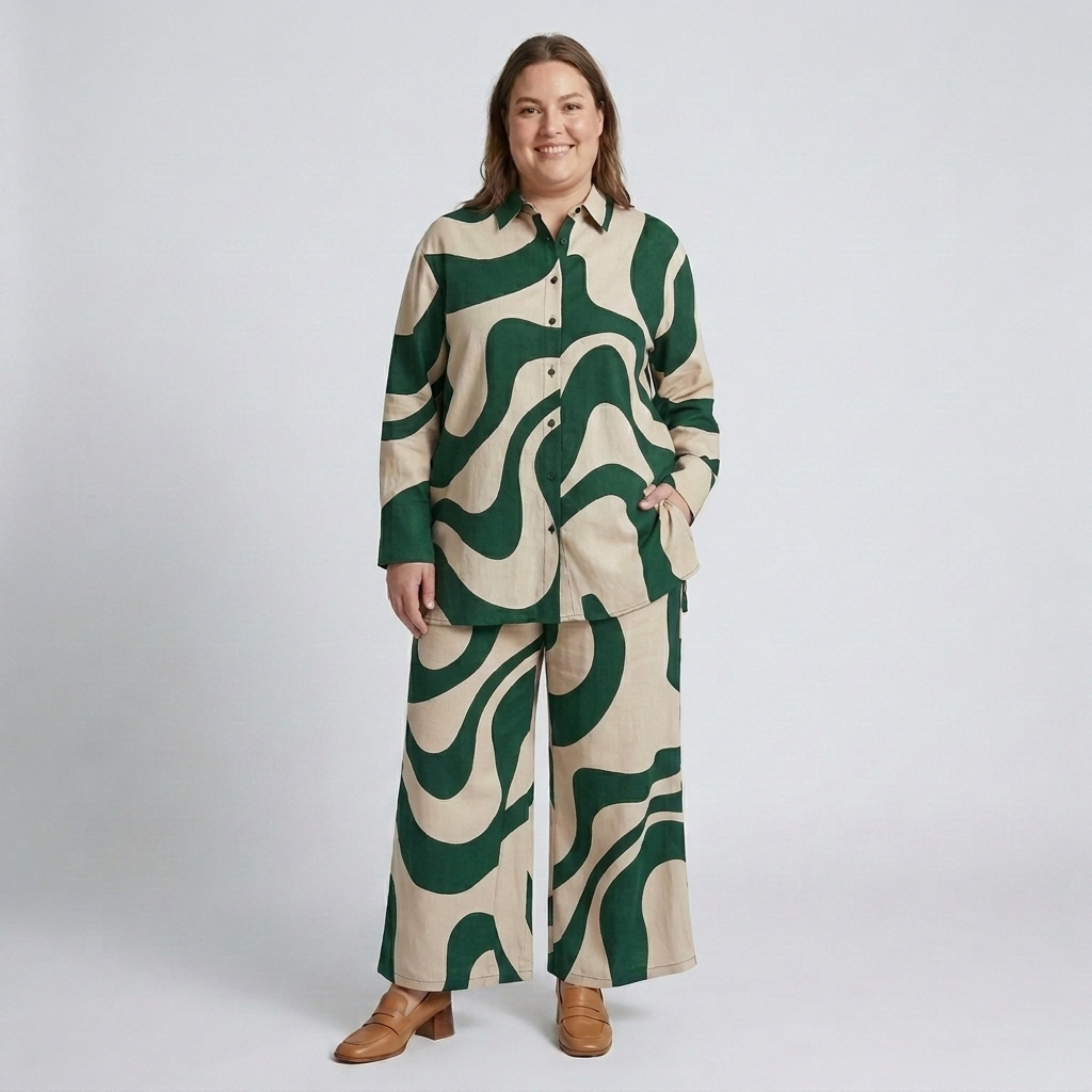 Ensemble deux pièces grande taille à motif graphique