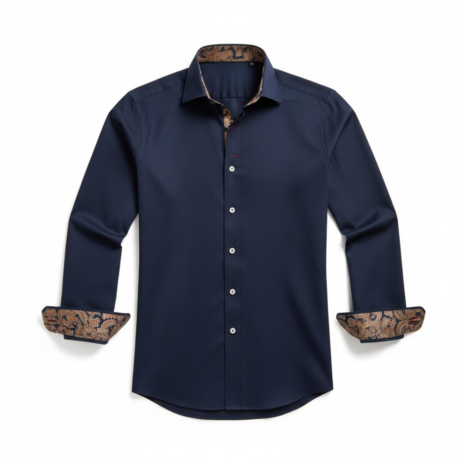 Chemise habillée cintrée à manches longues pour homme avec col et poignets contrastés