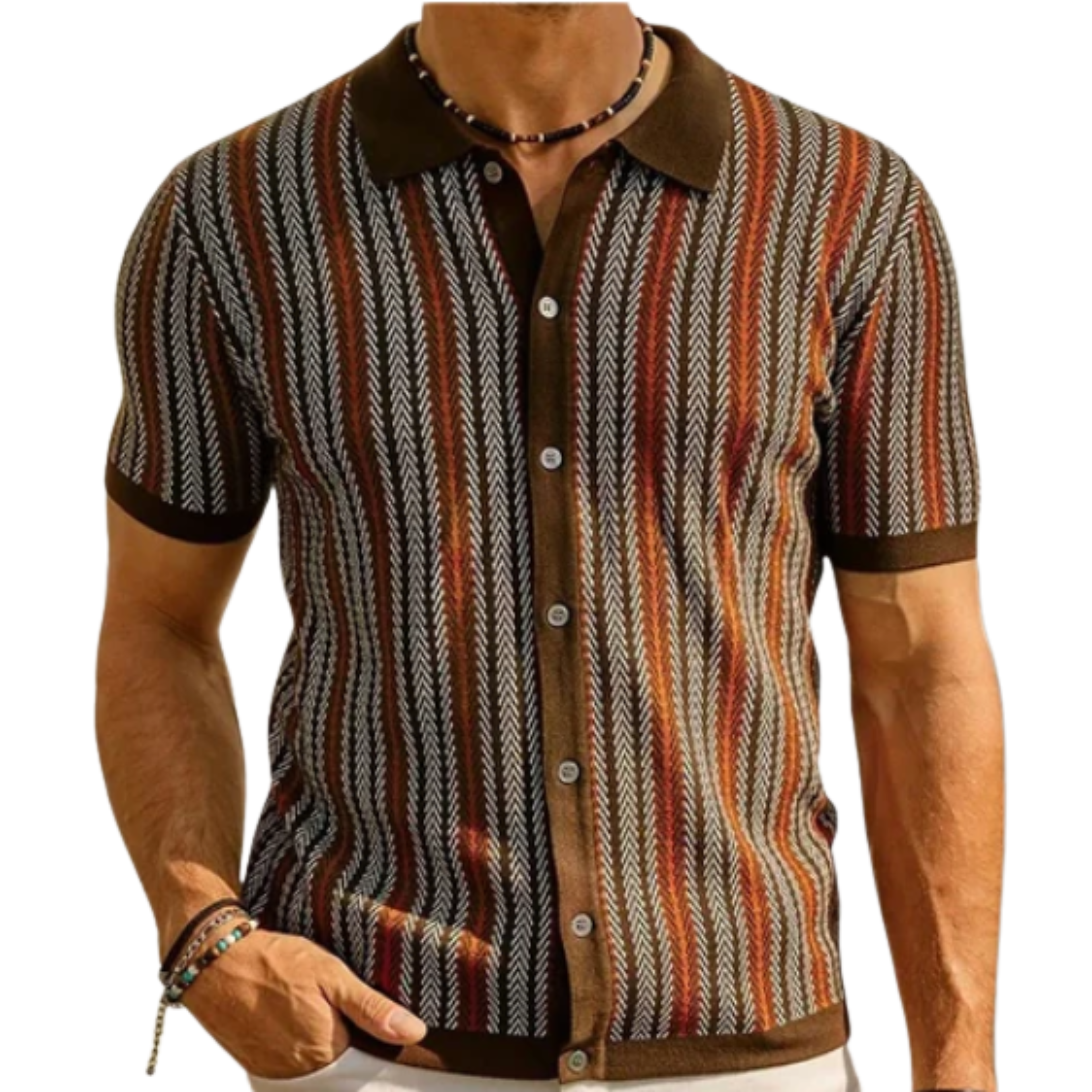 Chemisette en tricot coton — style polo boutonné — semi-formel