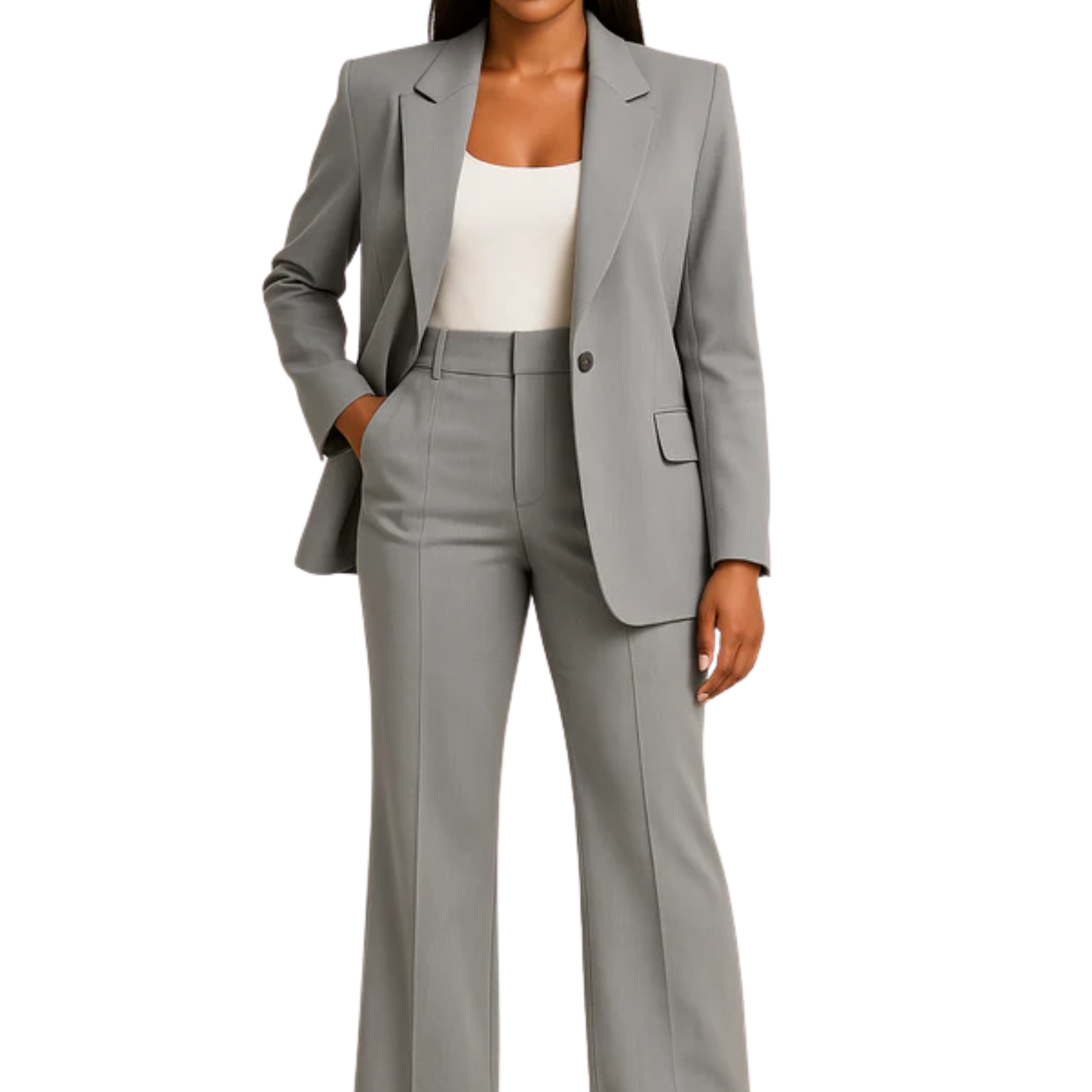 Costume femme veste et pantalon — coupe ajustée deux pièces — formel