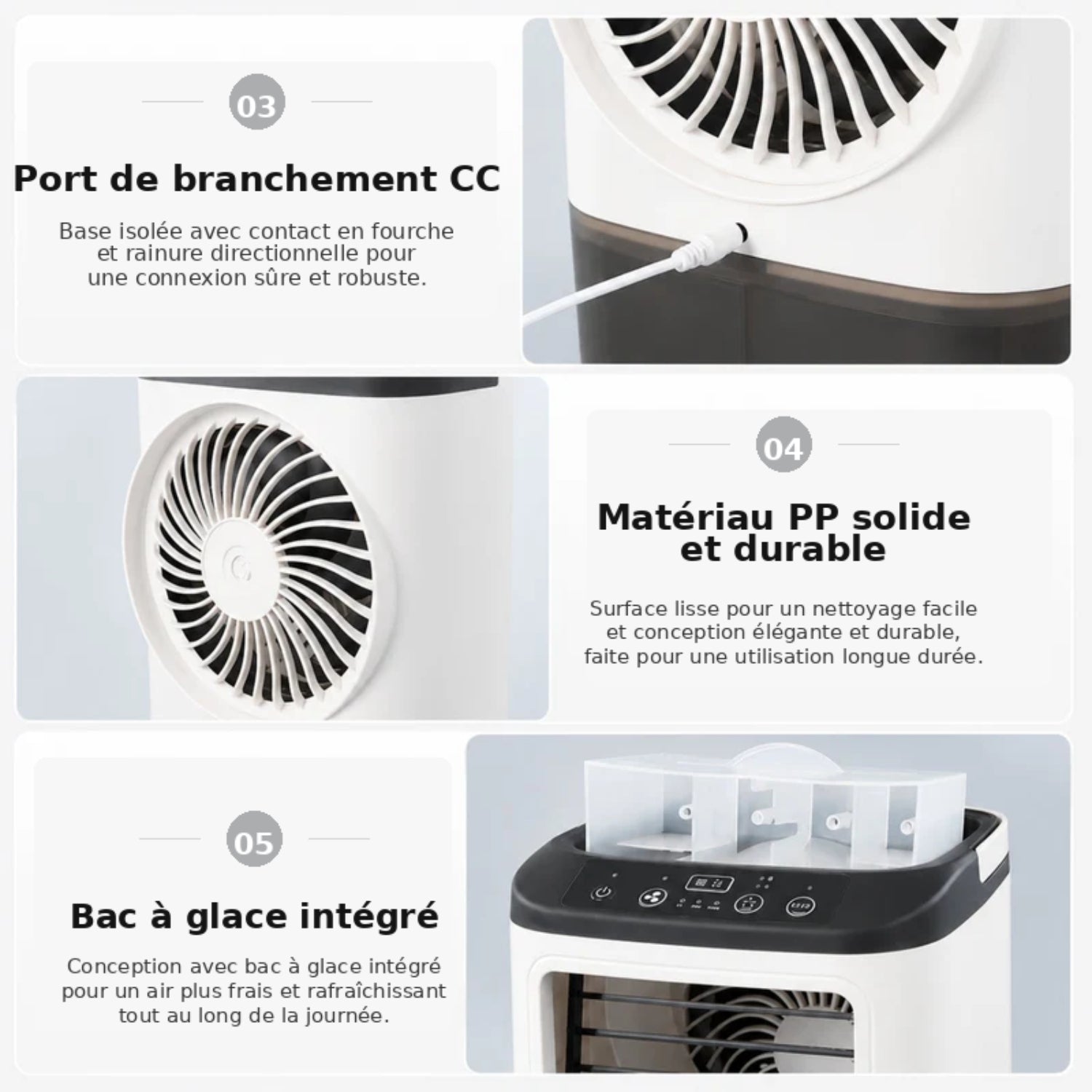 Ventilator compact USB cu umidificare și 3 viteze