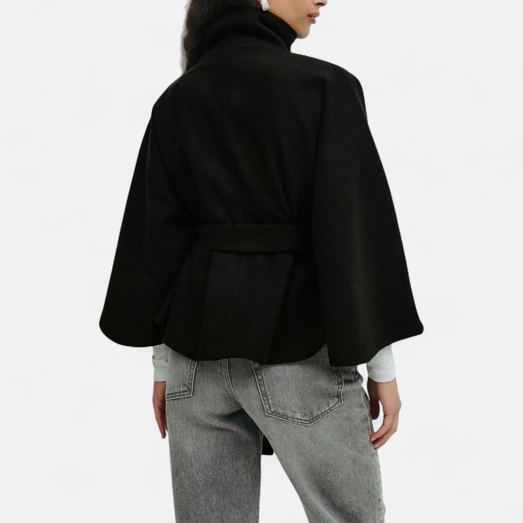 Ancienne Monde | Vintage High Collar Belted Cape for Women