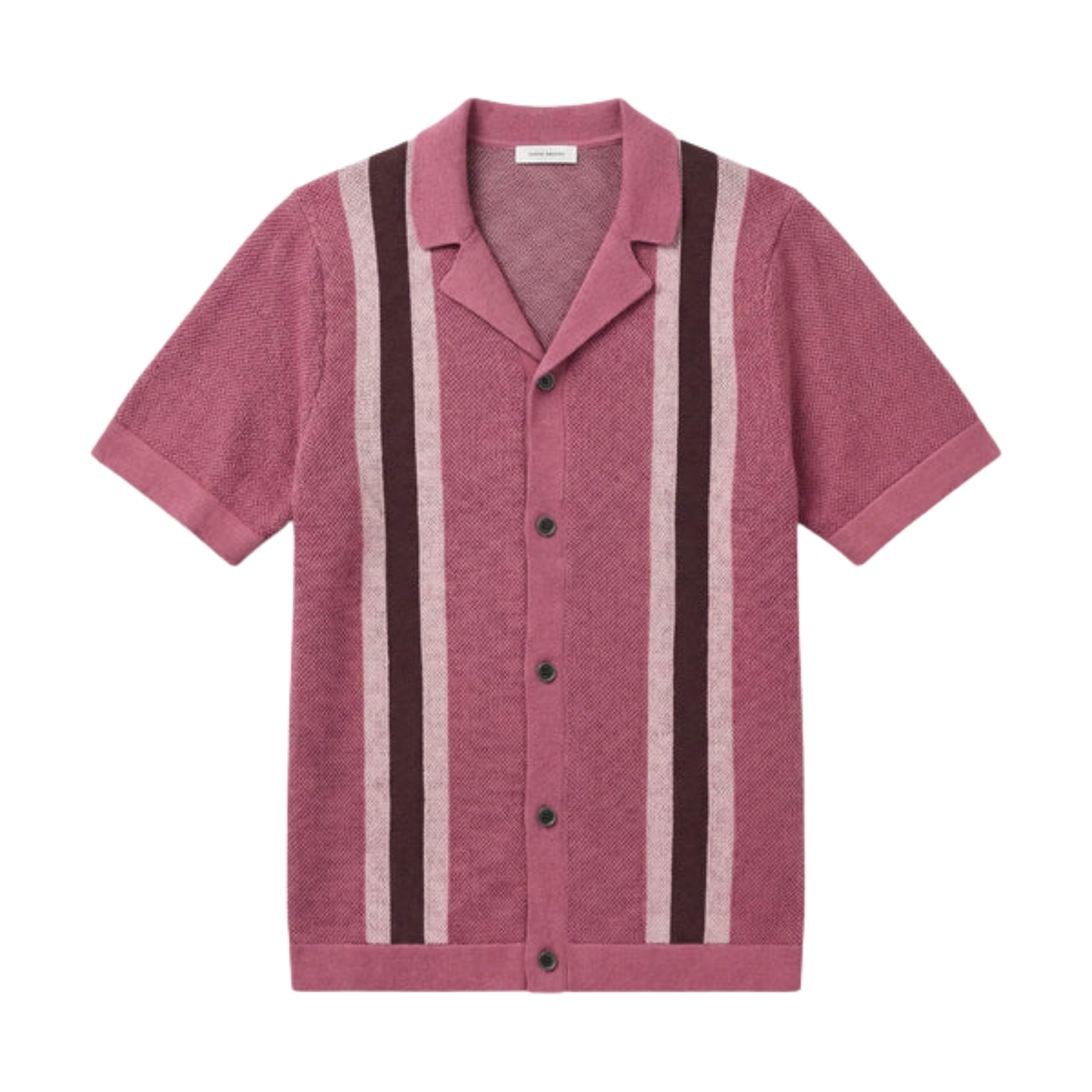 Polo en maille homme — rayures verticales — style vintage bord de mer