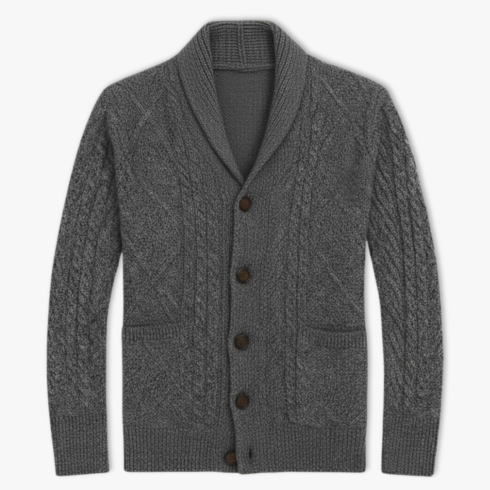 Gilet homme maille torsadée col montant fermeture boutonnée