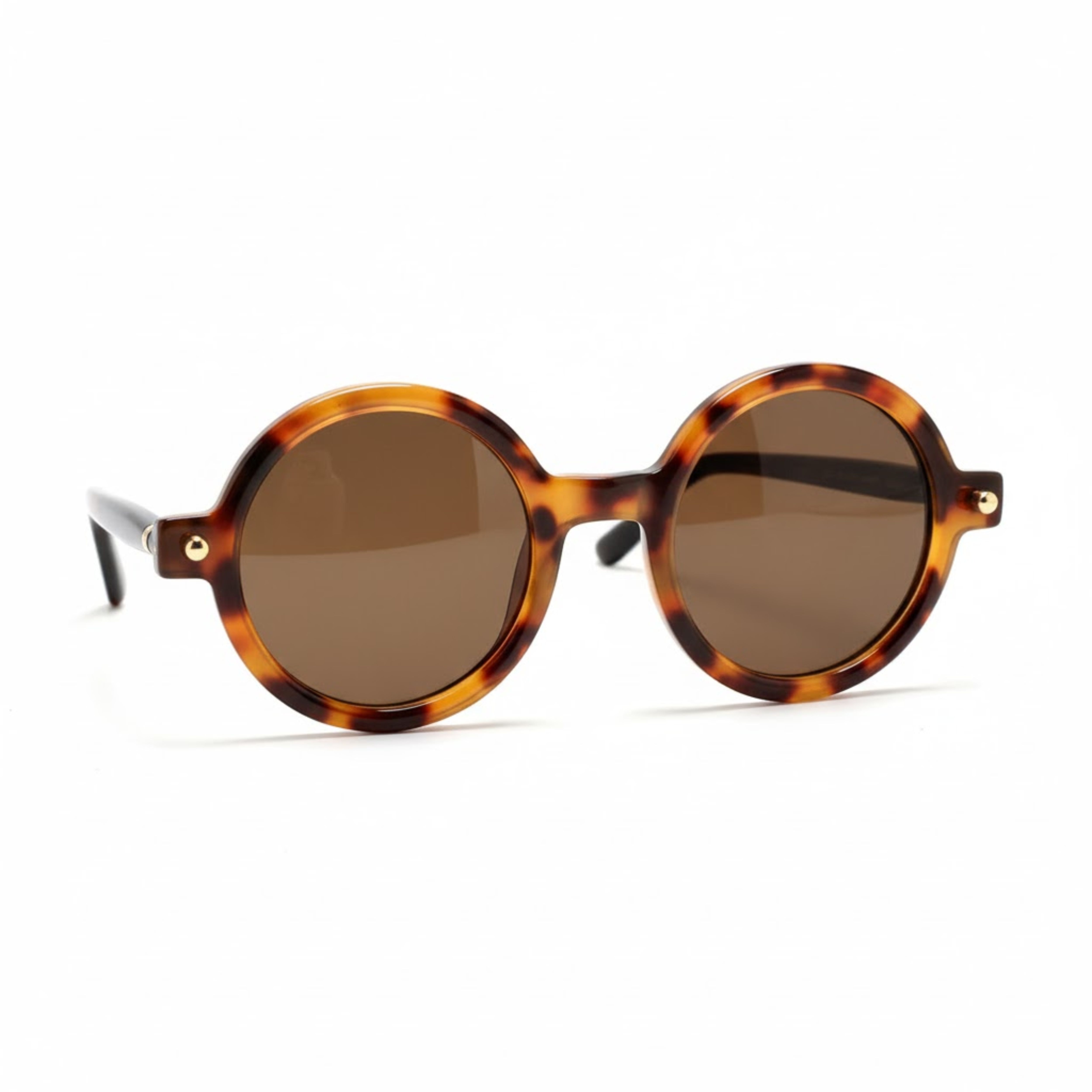Retro round sunglasses with TAC polarized lenses and UV400 protection