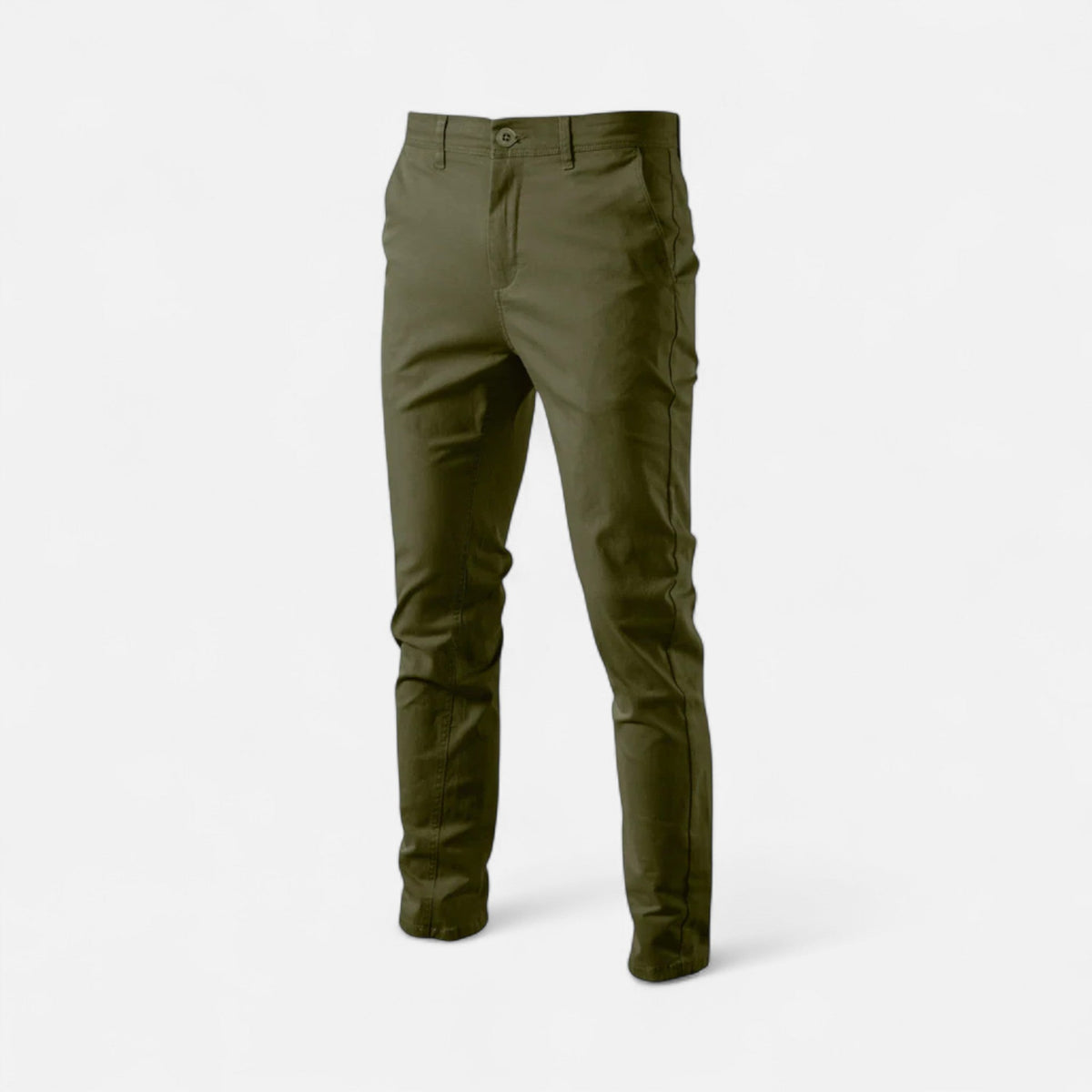 Calças chino de algodão para homem – Corte ajustado e estilo casual elegante para o dia a dia