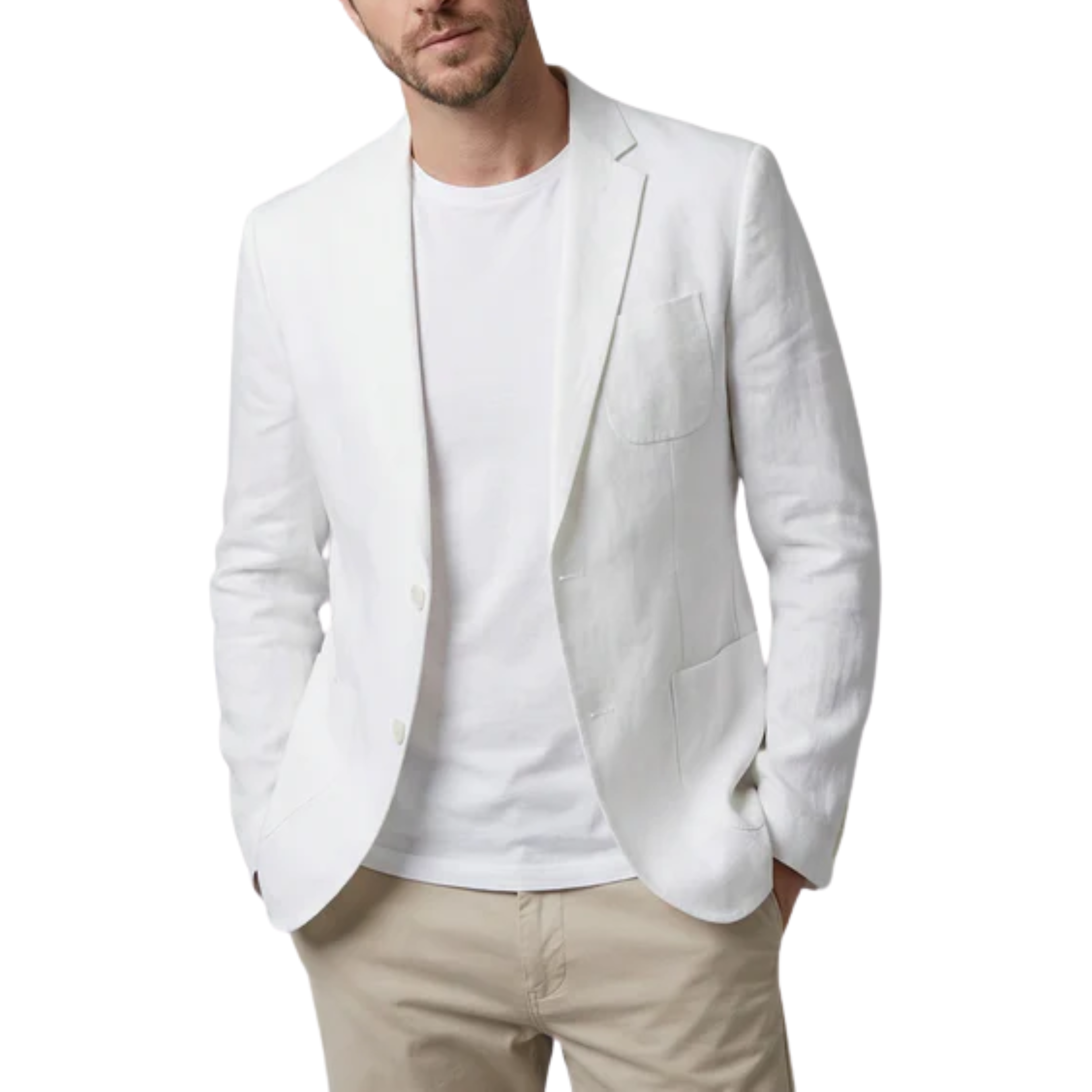 Veste blazer en lin homme — coupe ajustée — mariage et été