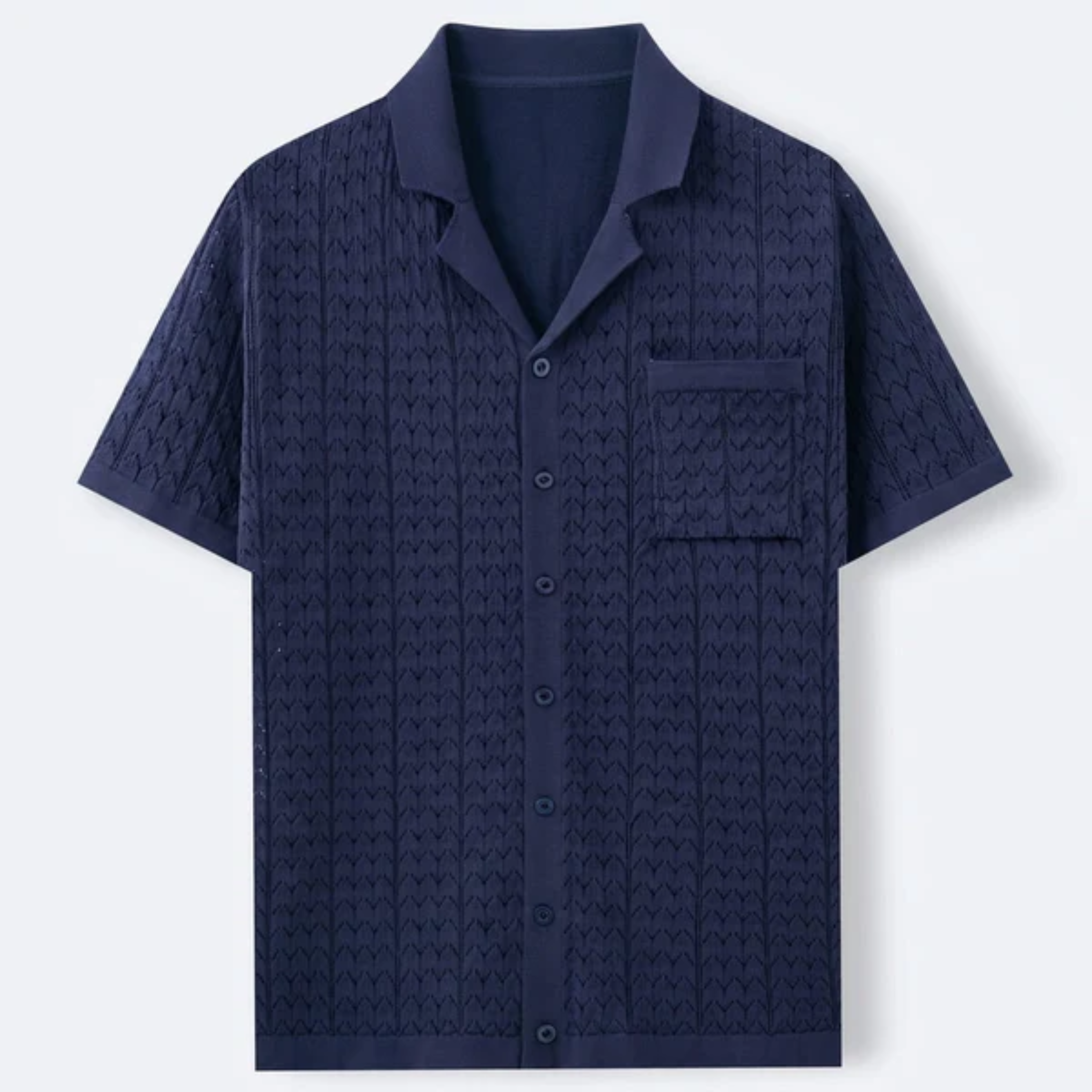 Polo en maille pour homme — motif jacquard — style rétro décontracté