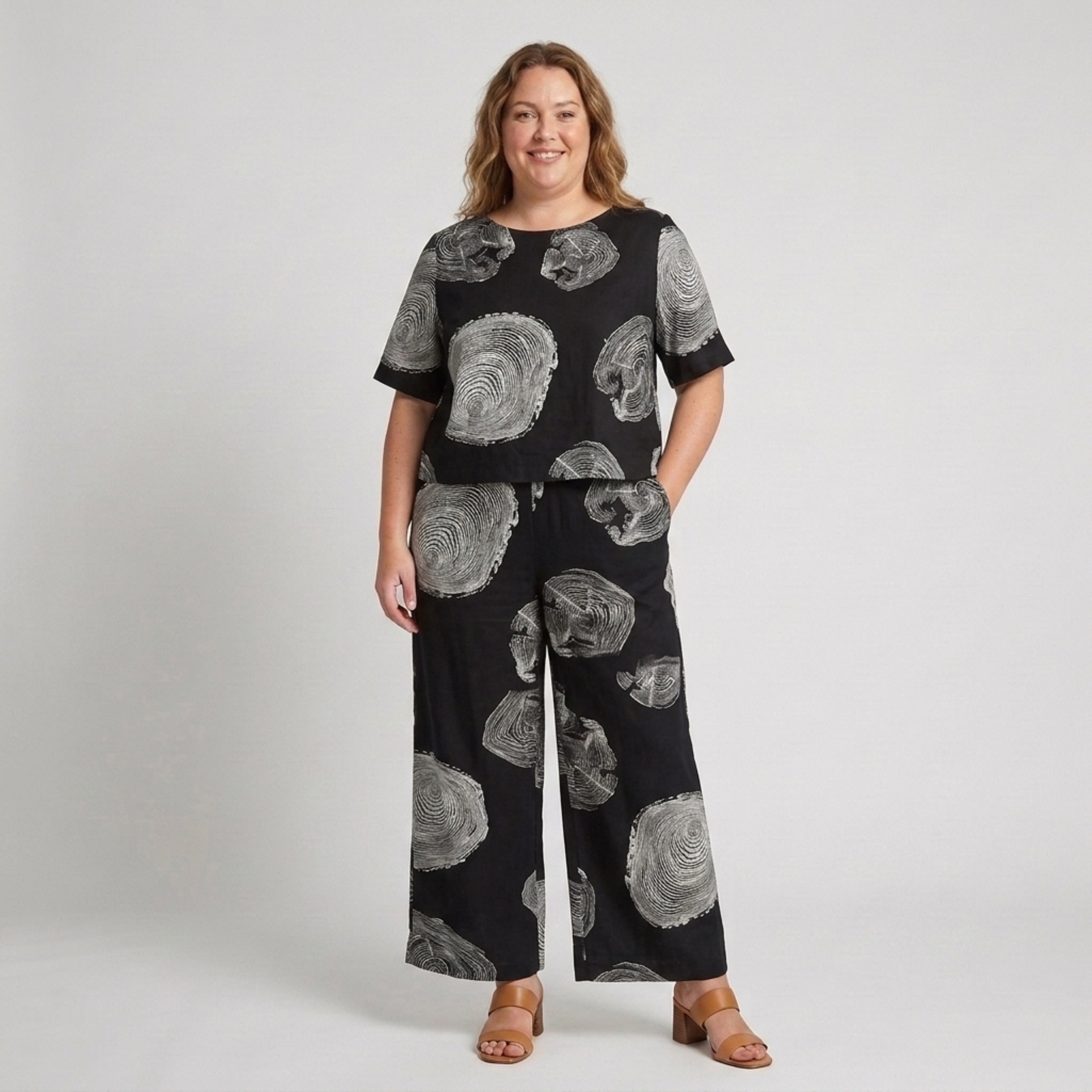 Ensemble pantalon grande taille à imprimé floral
