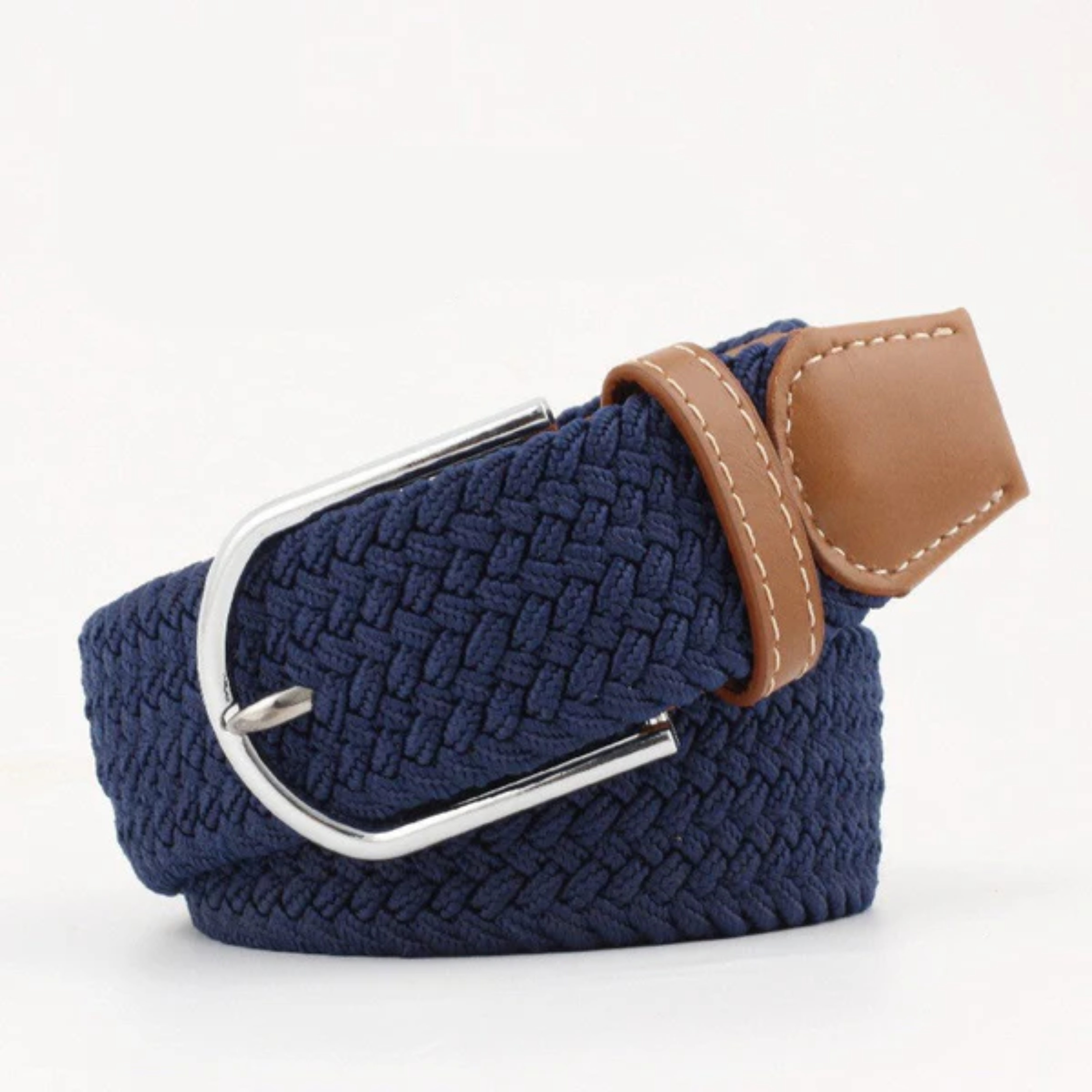 Ceinture tressée homme — finitions en cuir — réglable et décontractée