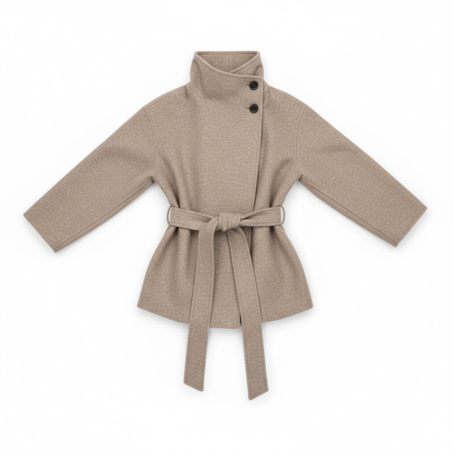 Manteau en fausse fourrure pour femme à col montant et ceinture veste chaude chic