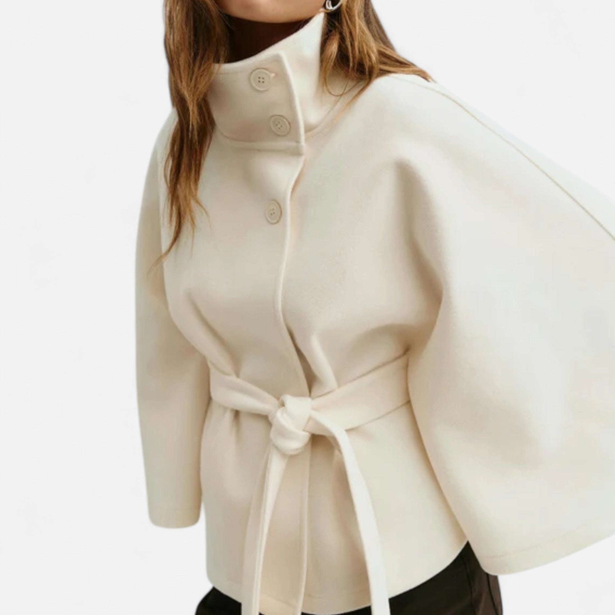 Ancienne Monde | Vintage High Collar Belted Cape for Women