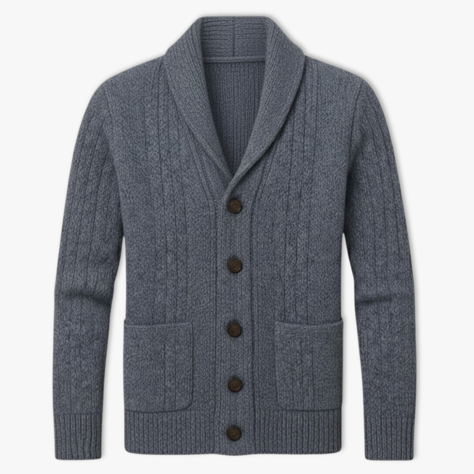 Gilet homme maille torsadée col montant fermeture boutonnée