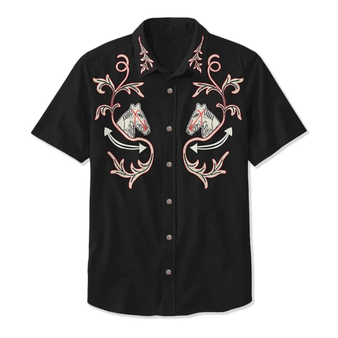 Chemise Western À Motifs Brodés