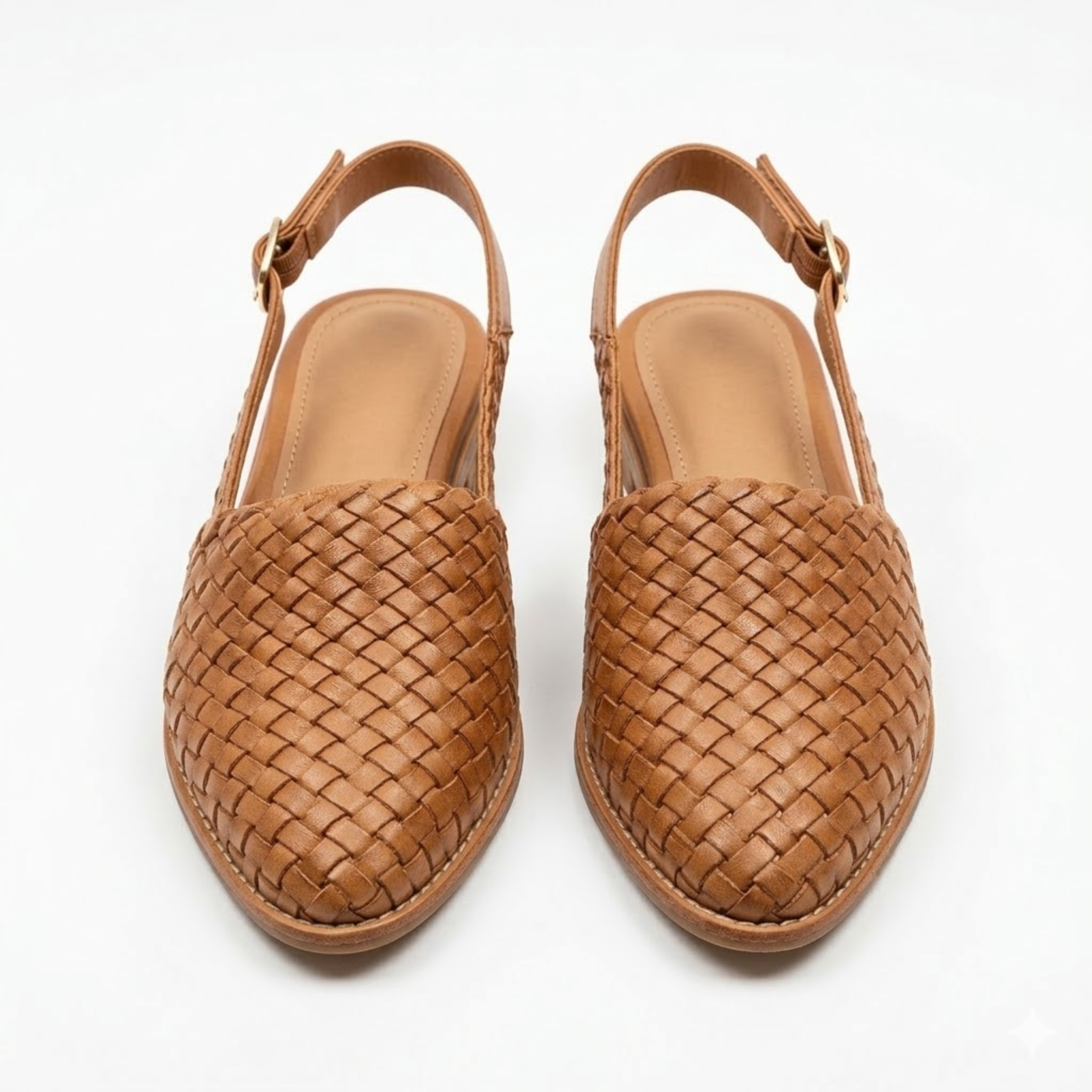 Slingbacks Gevlochten à Bout Pointu et Bride Arrière pour Femmes