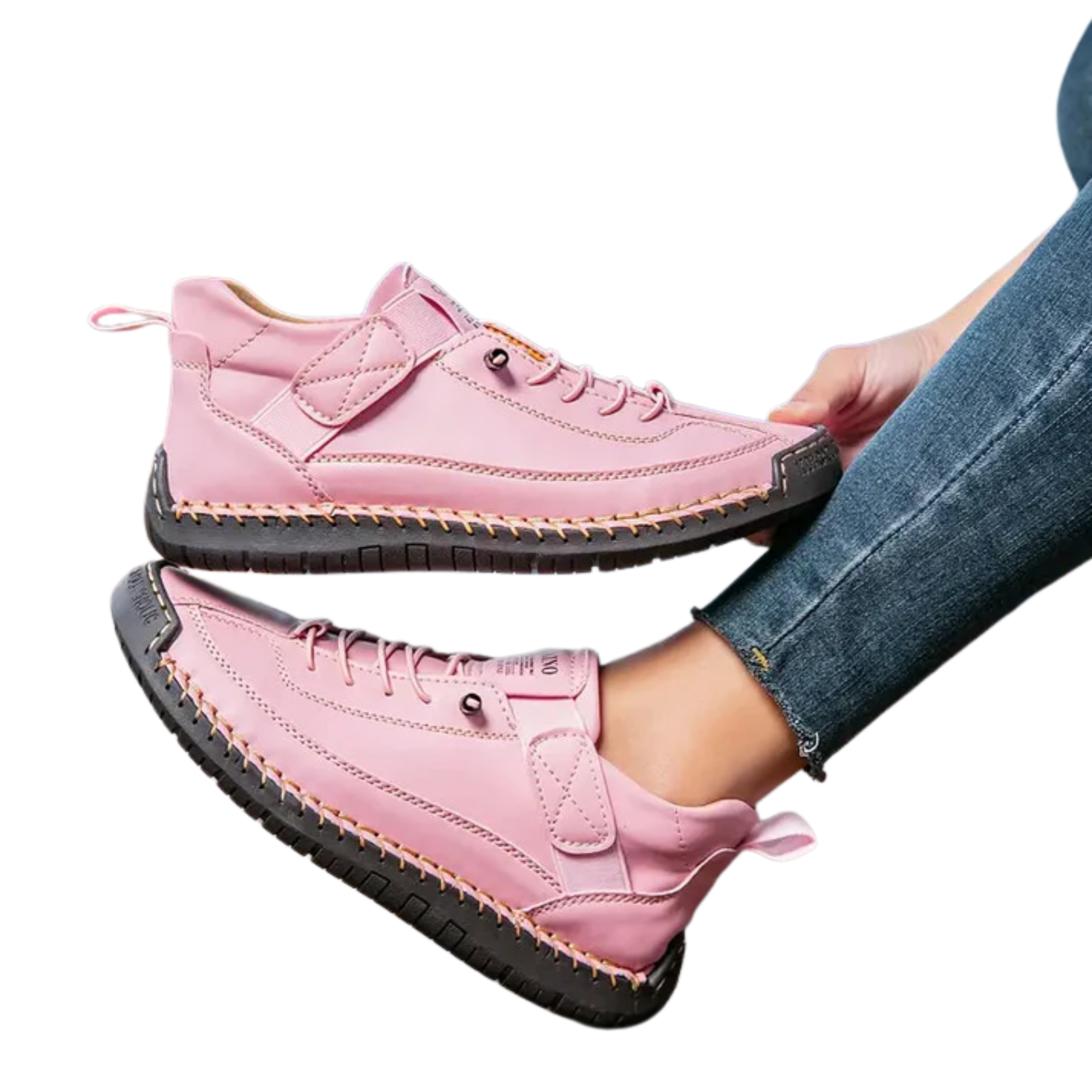 Tennis femme confort — lacets et surpiqûres — style décontracté