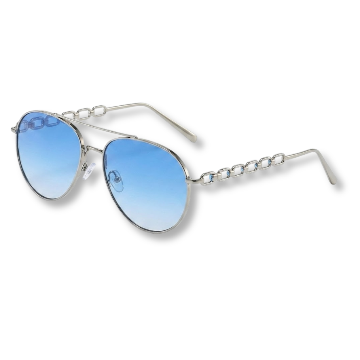 Lunettes aviateur pour femmes avec branches en chaîne et verres dégradés