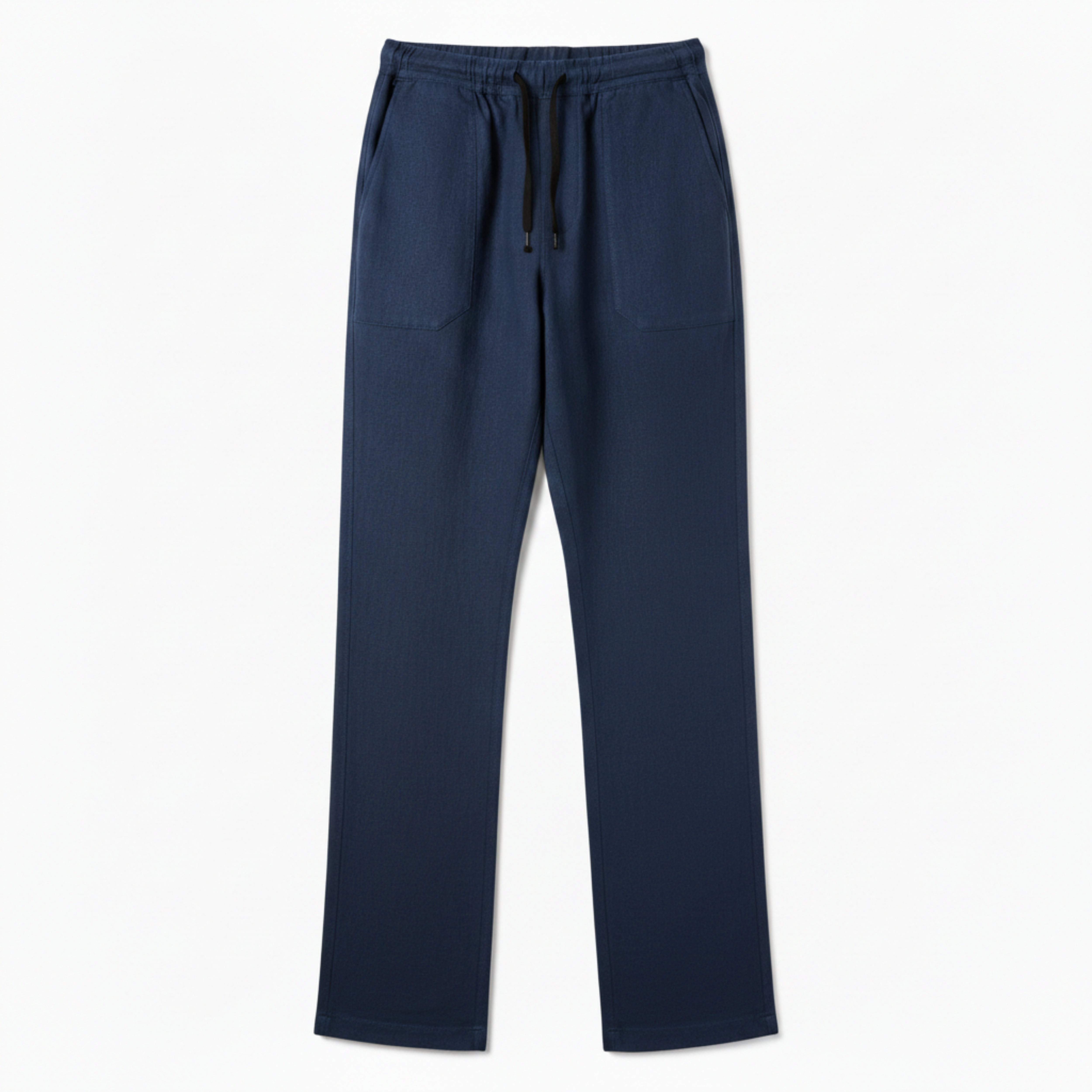 Pantalon en Coton et Lin pour Homme avec Taille Élastique et Coupe Droite