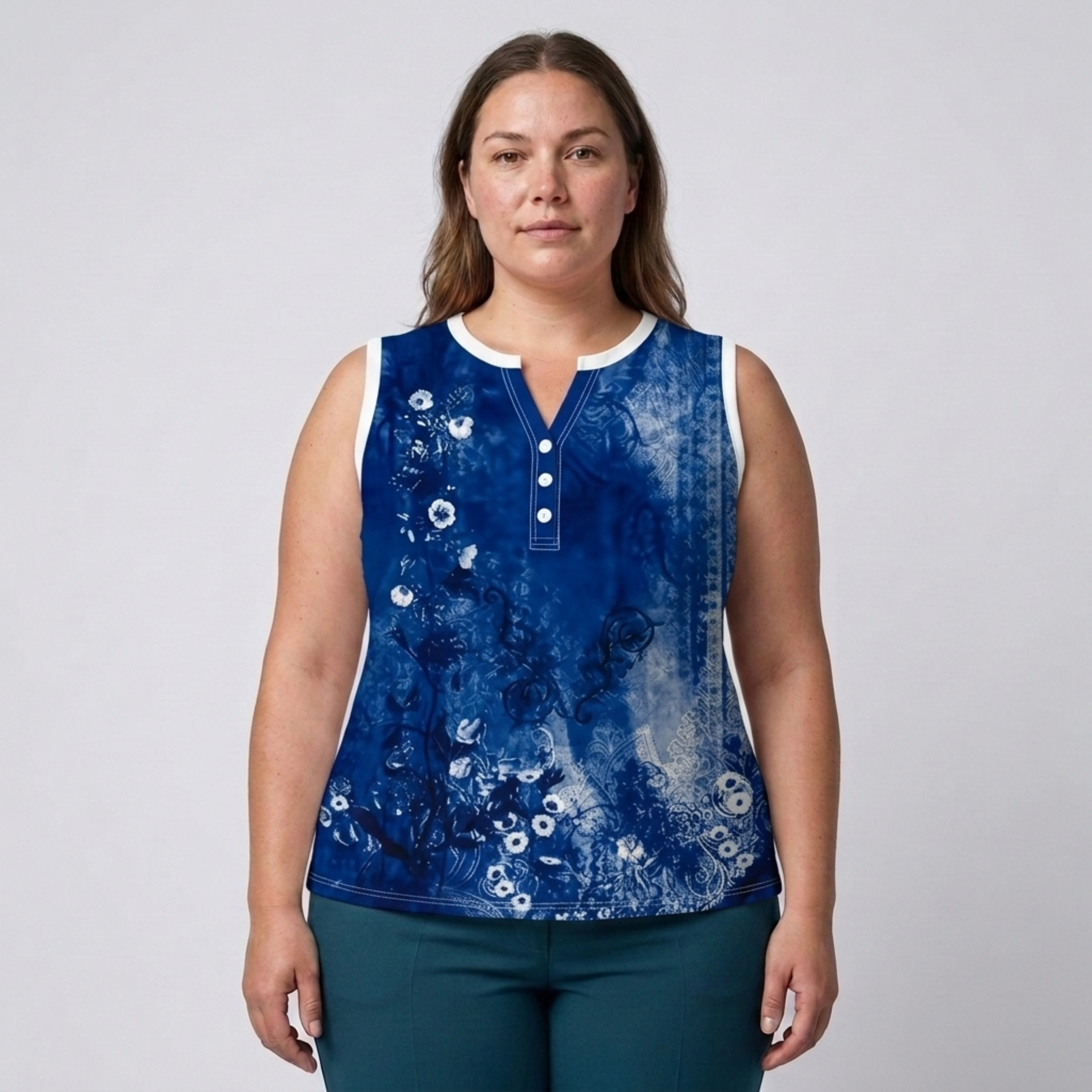 Débardeur grande taille à col en V pour femme