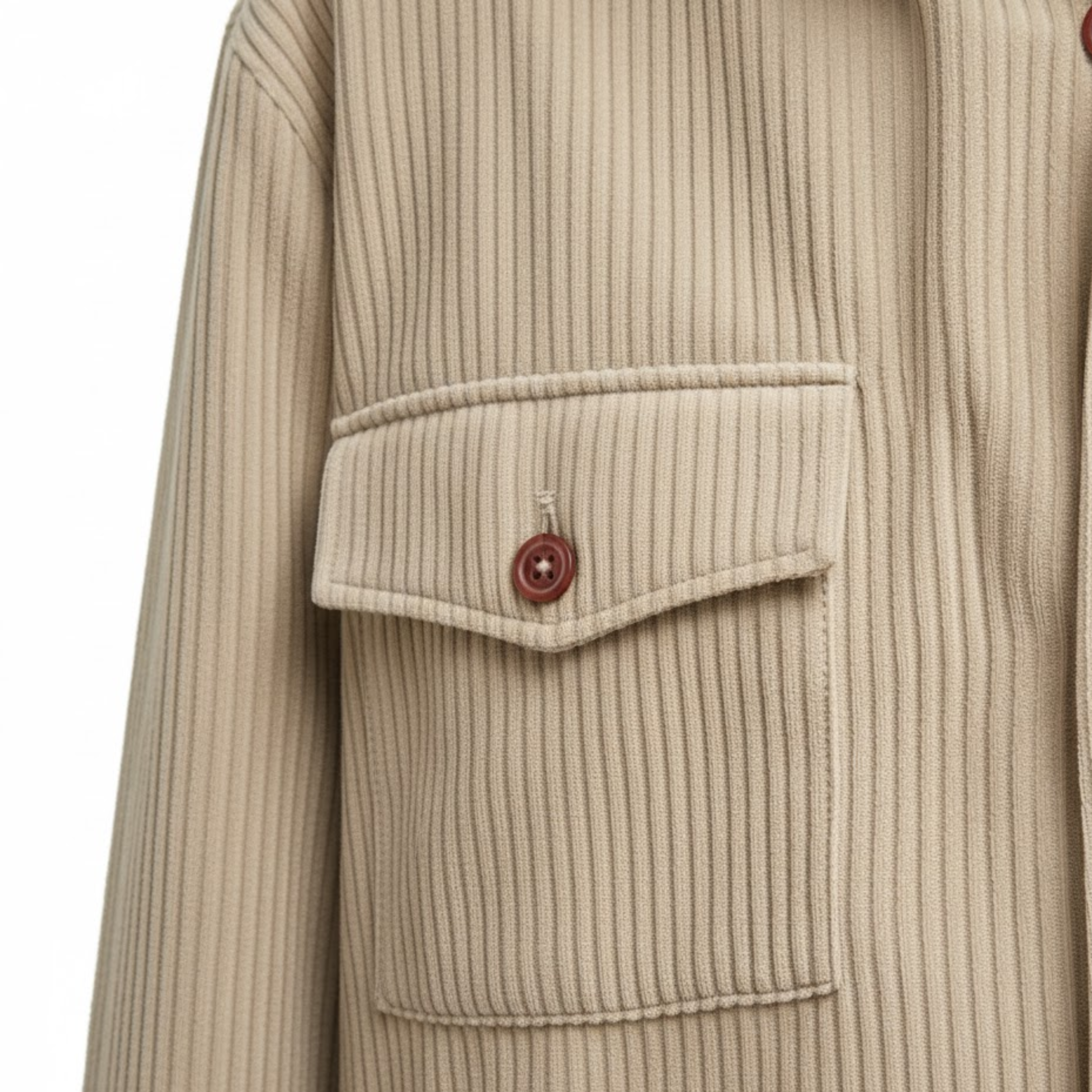 Chemise cargo pour homme en velours côtelé à manches courtes avec poches poitrine