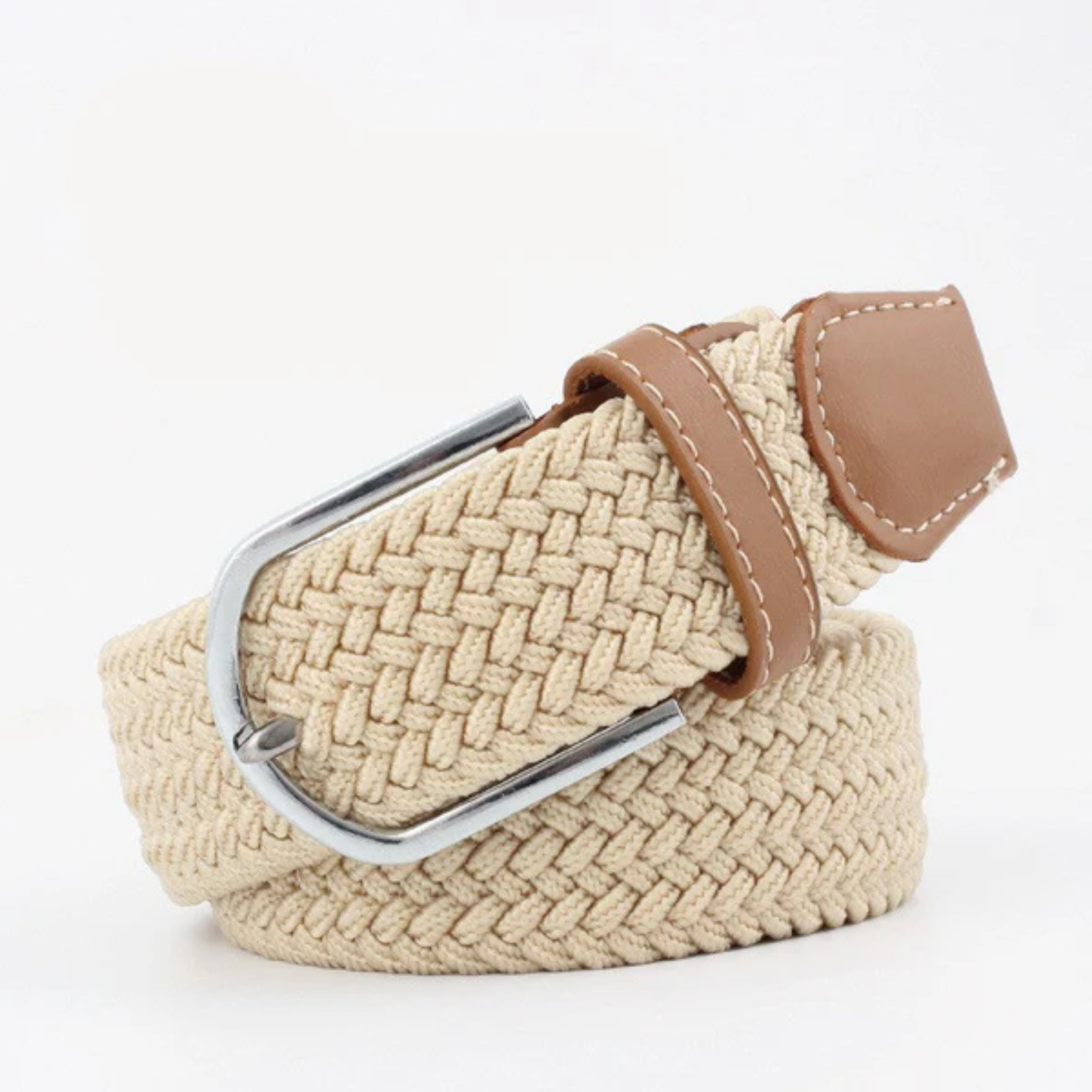 Ceinture tressée homme — finitions en cuir — réglable et décontractée