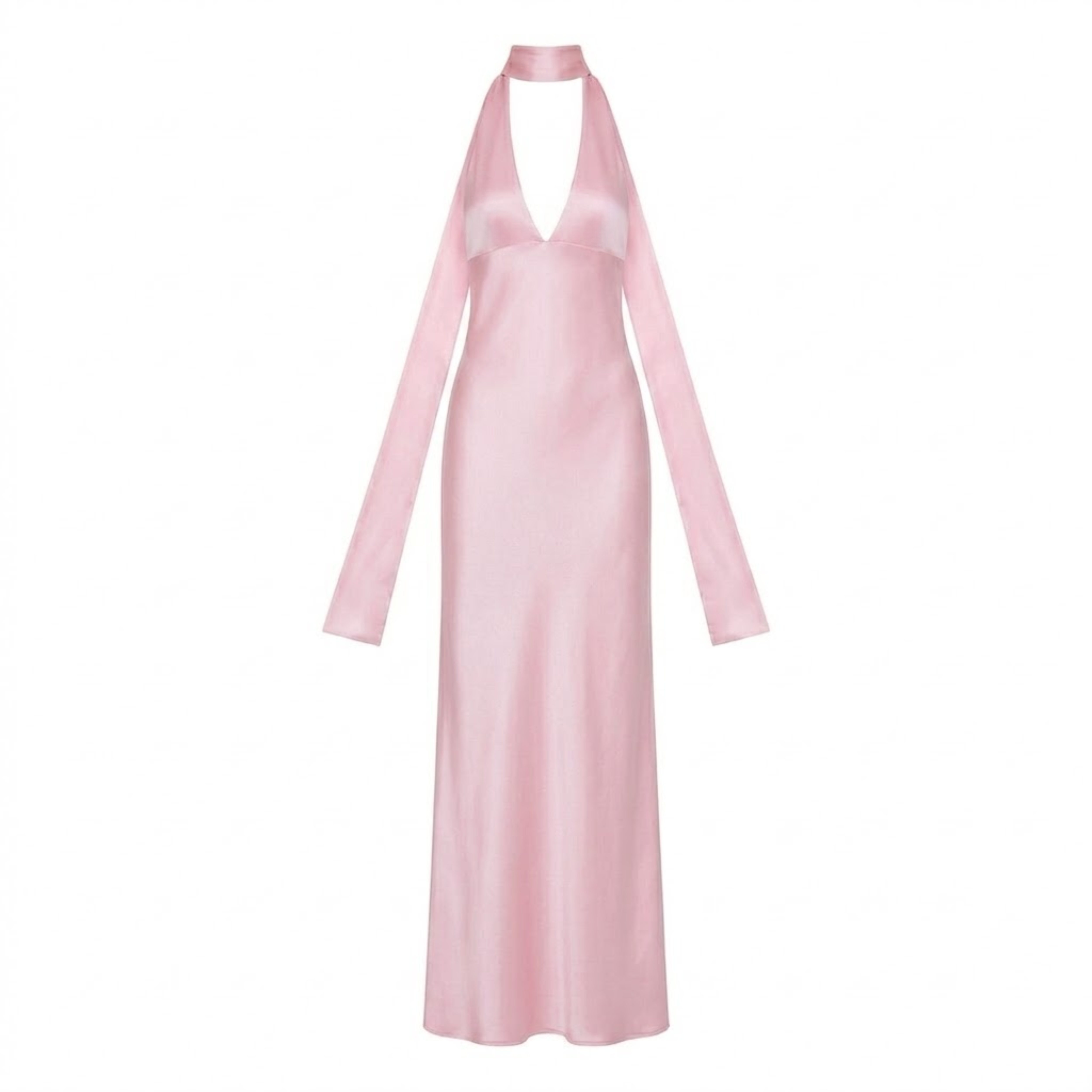Robe Longue de Soirée en Polyester avec Décolleté Plongeant et Dos Nu pour Femme