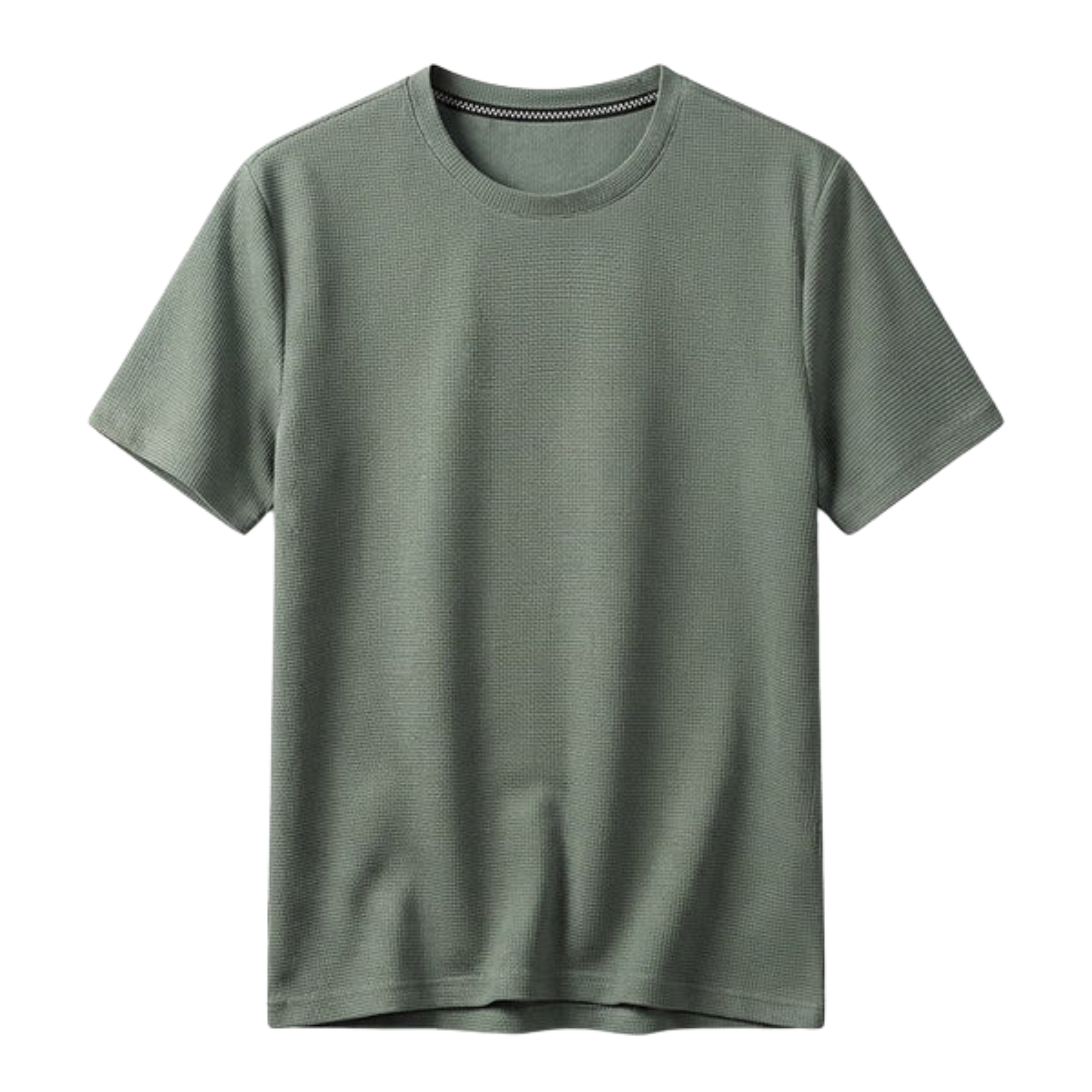 T-shirt en maille gaufrée pour homme — coupe décontractée ajustée — style casual quotidien