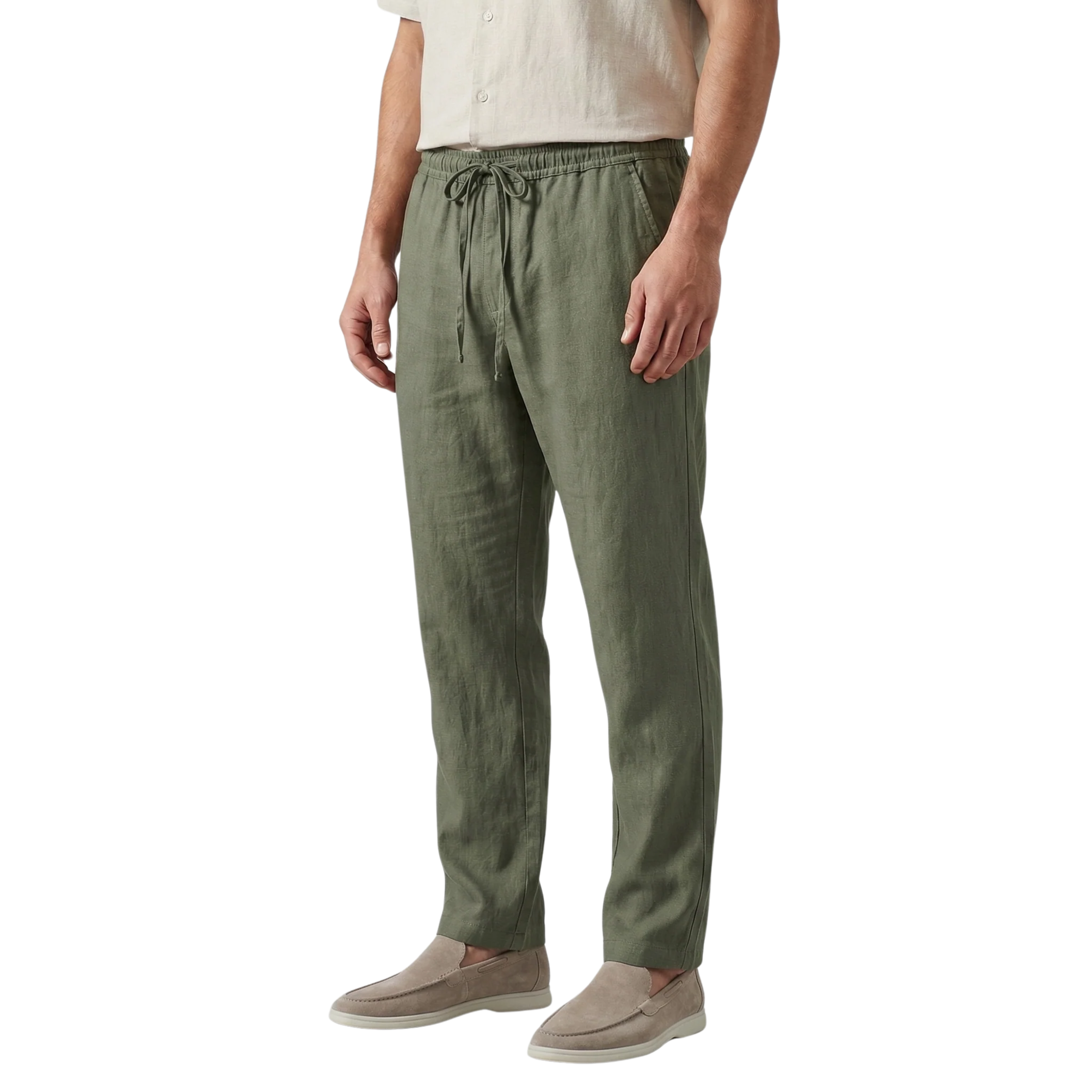 Pantalon large en lin homme — mélange coton — vacances et été