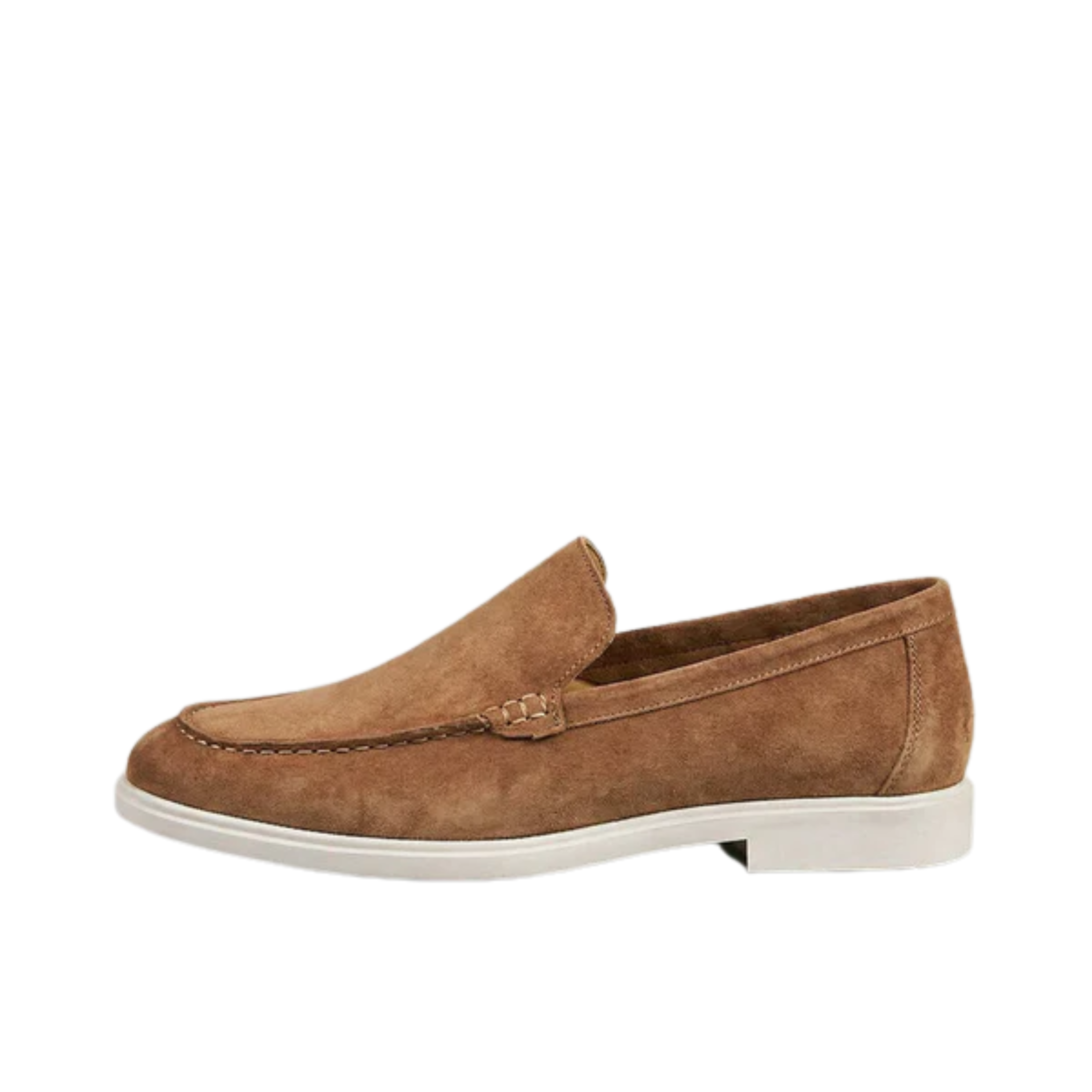 Mocassins en daim pour homme — semelle en caoutchouc — confort quotidien