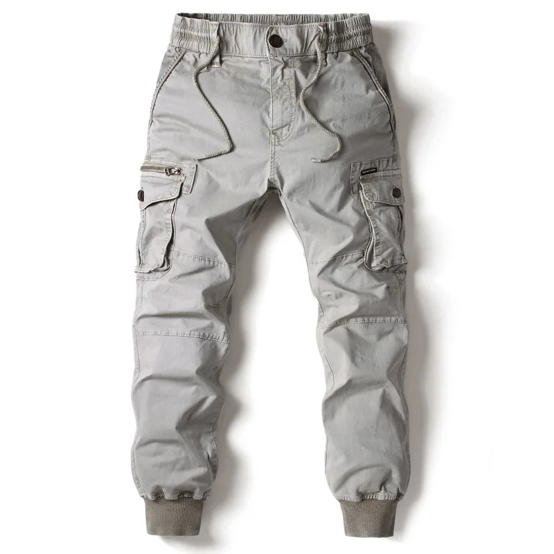 Pantalón jogger de algodón para hombre – bolsillos cargo y cintura elástica ajustable