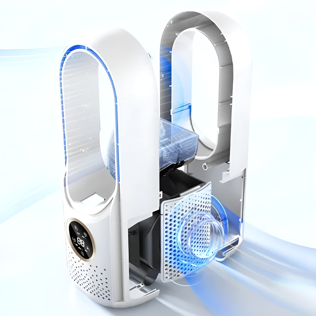 Ventilateur Sans Lames de Bureau Silencieux avec 3 Modes de Vent