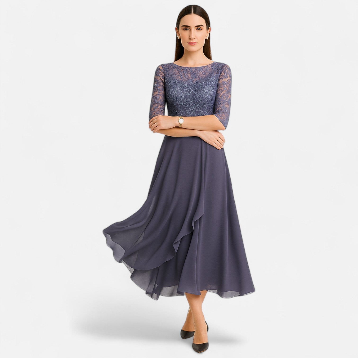 Ancienne Monde | Vestido Elegante de Verano Largo Estilo Té para Mujer – Gracia Atemporal del Día a la Noche