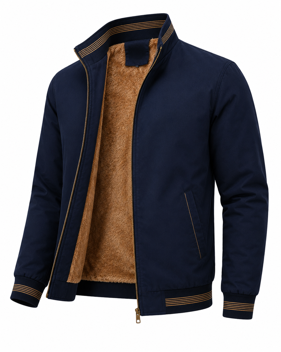 Herrejakke i bomuld, polyester og uld – slim fit, alsidig og elegant stil