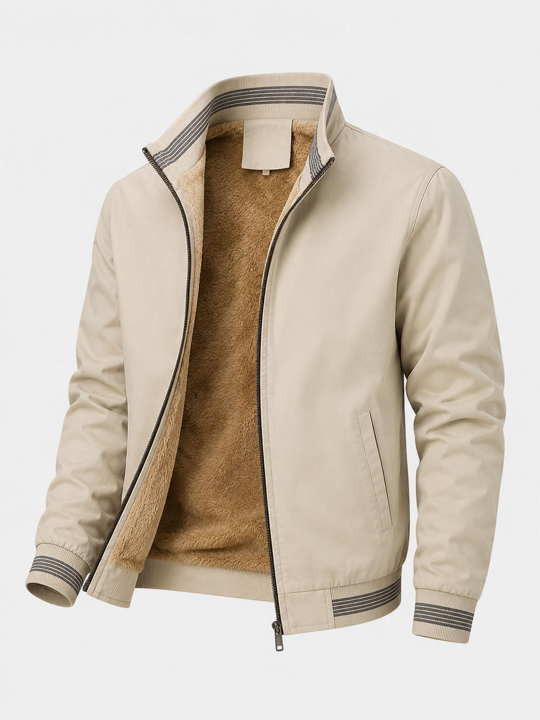 Herrejakke i bomuld, polyester og uld – slim fit, alsidig og elegant stil