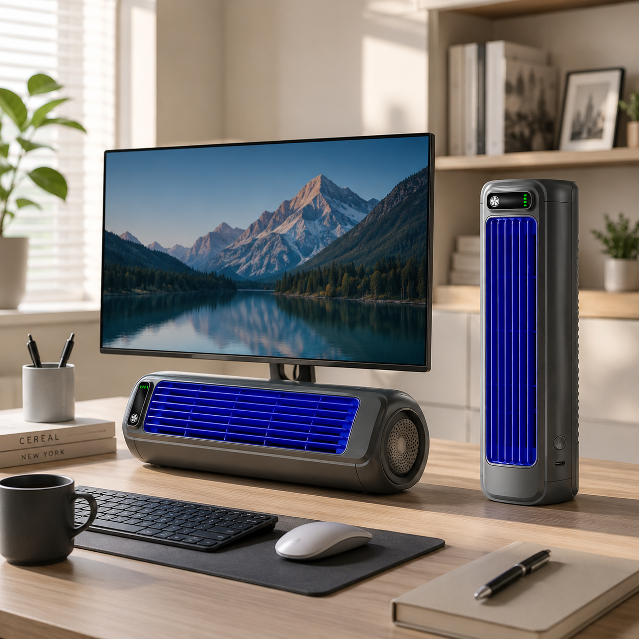 3-in-1 Wireless Rechargeable Portable Air Conditioner with 2000 mAh Battery