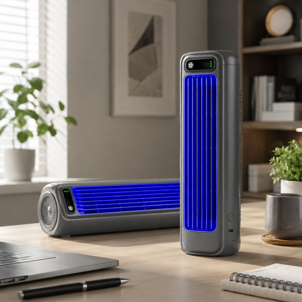 3-in-1 Wireless Rechargeable Portable Air Conditioner with 2000 mAh Battery