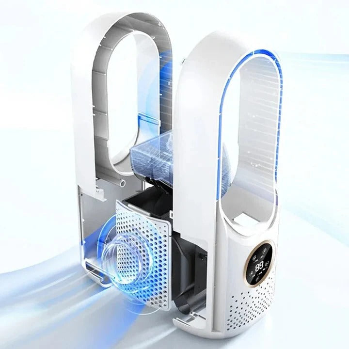Climatiseur Sans Pales Portable Silencieux avec Refroidissement Réglable et Design Moderne