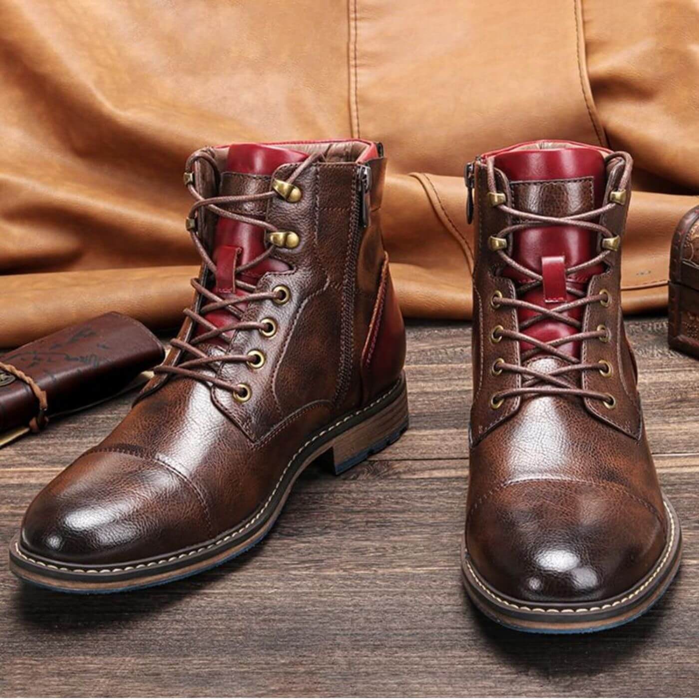 Męskie botki Oxford ze skóry – eleganckie wykończenie i trwały komfort