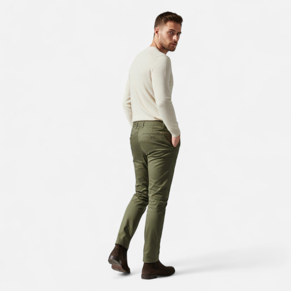 Chino din bumbac pentru bărbați – Croială cambrată și stil casual elegant pentru fiecare zi
