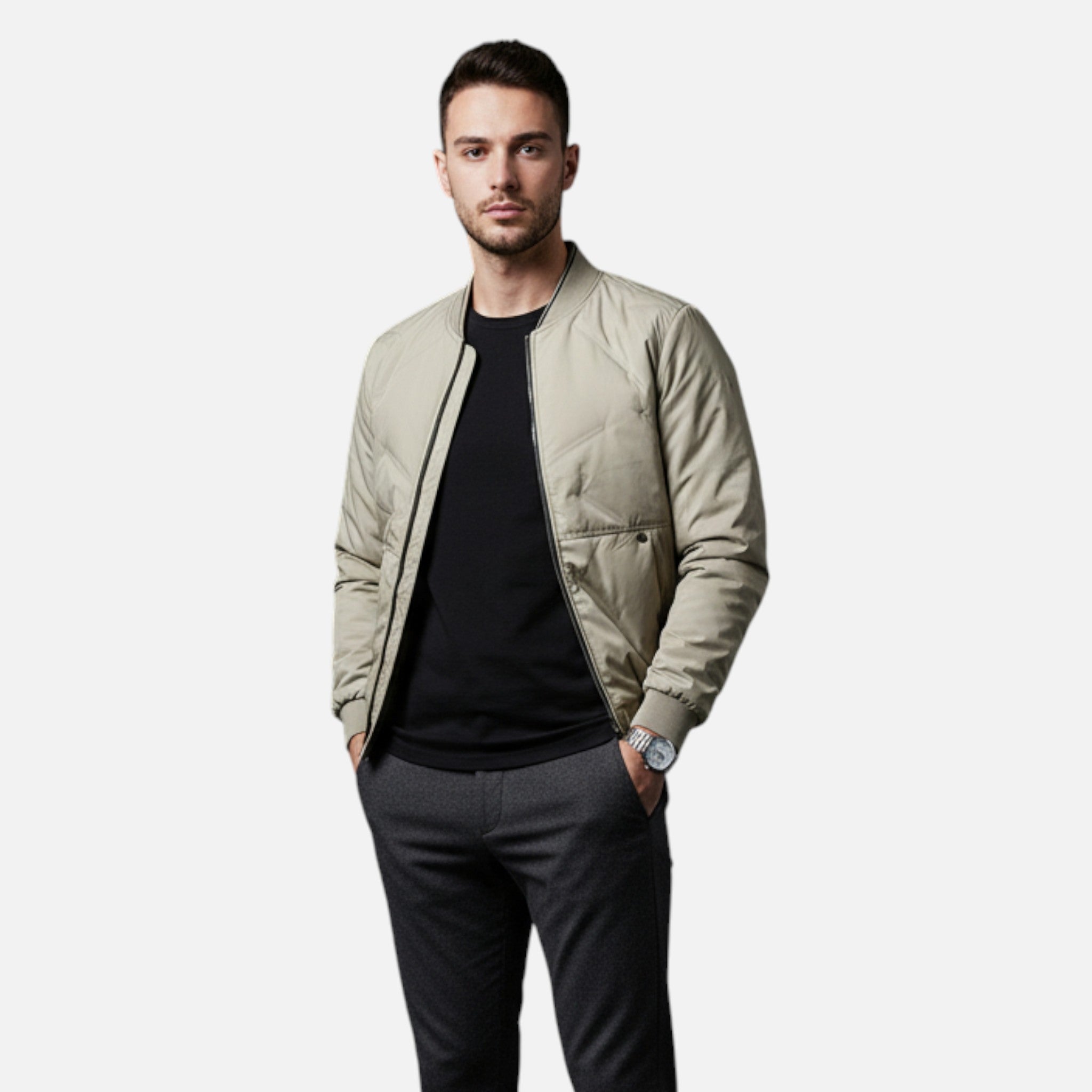 Ancienne Monde | Blouson Bombardier Doudoune Homme – Manteau Léger et Chaud pour Automne & Hiver