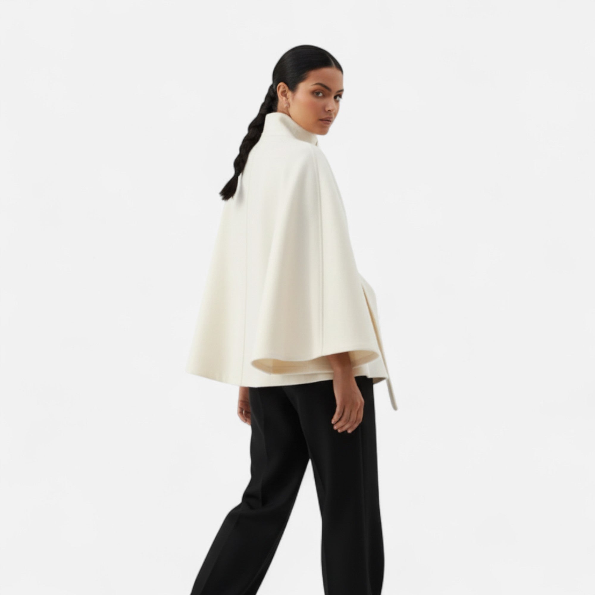Ancienne Monde | Vintage High Collar Belted Cape for Women