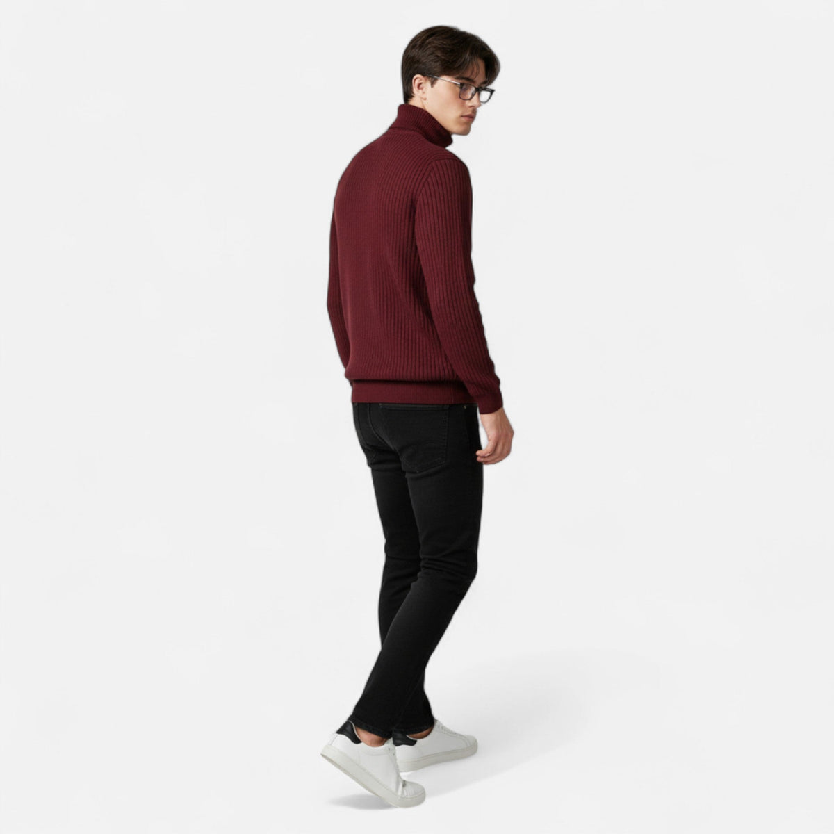 Pull en Laine Homme – Col Roulé Classique et Style Intemporel Raffiné