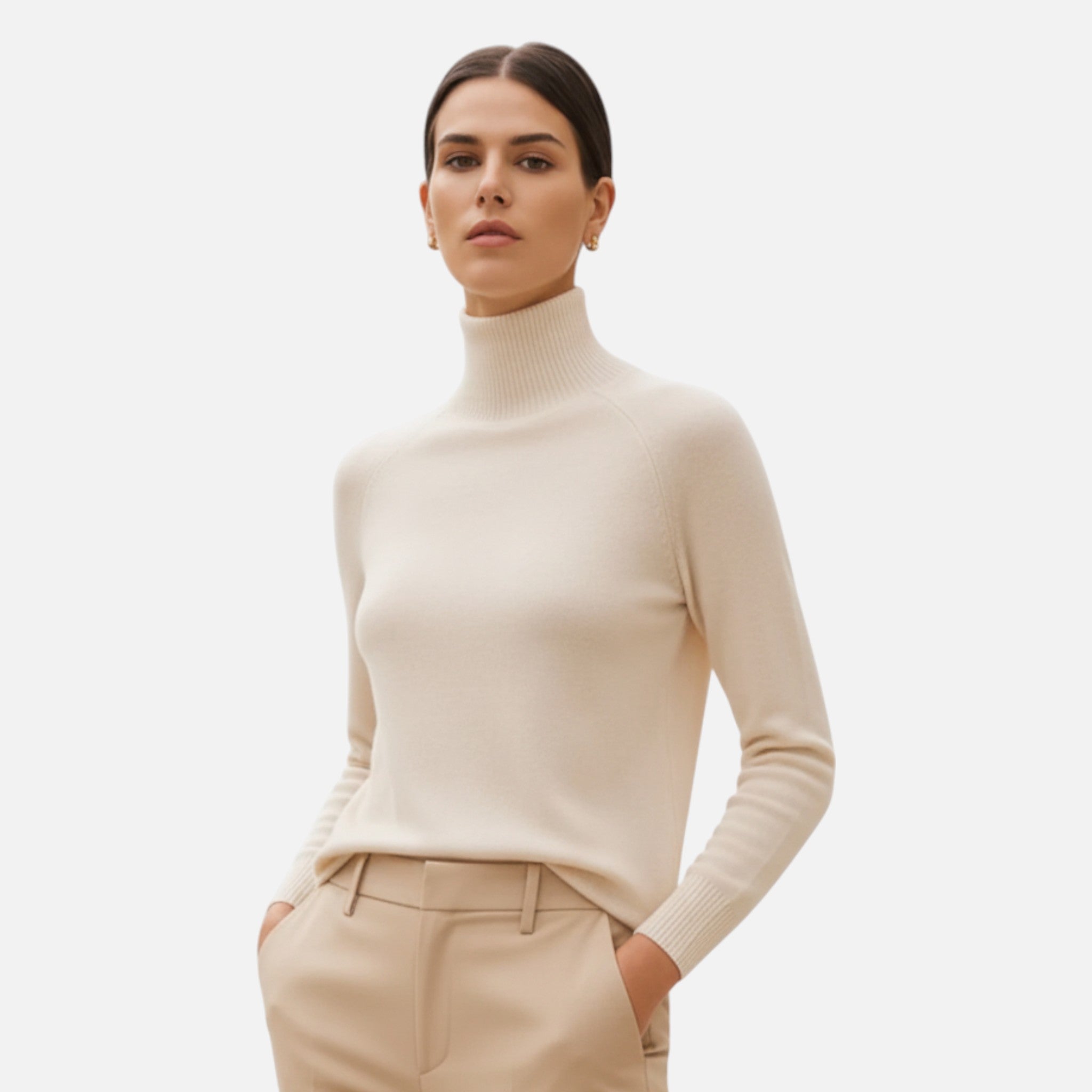 Ancienne Monde | Pull Col Roulé Laine Élégant Femme